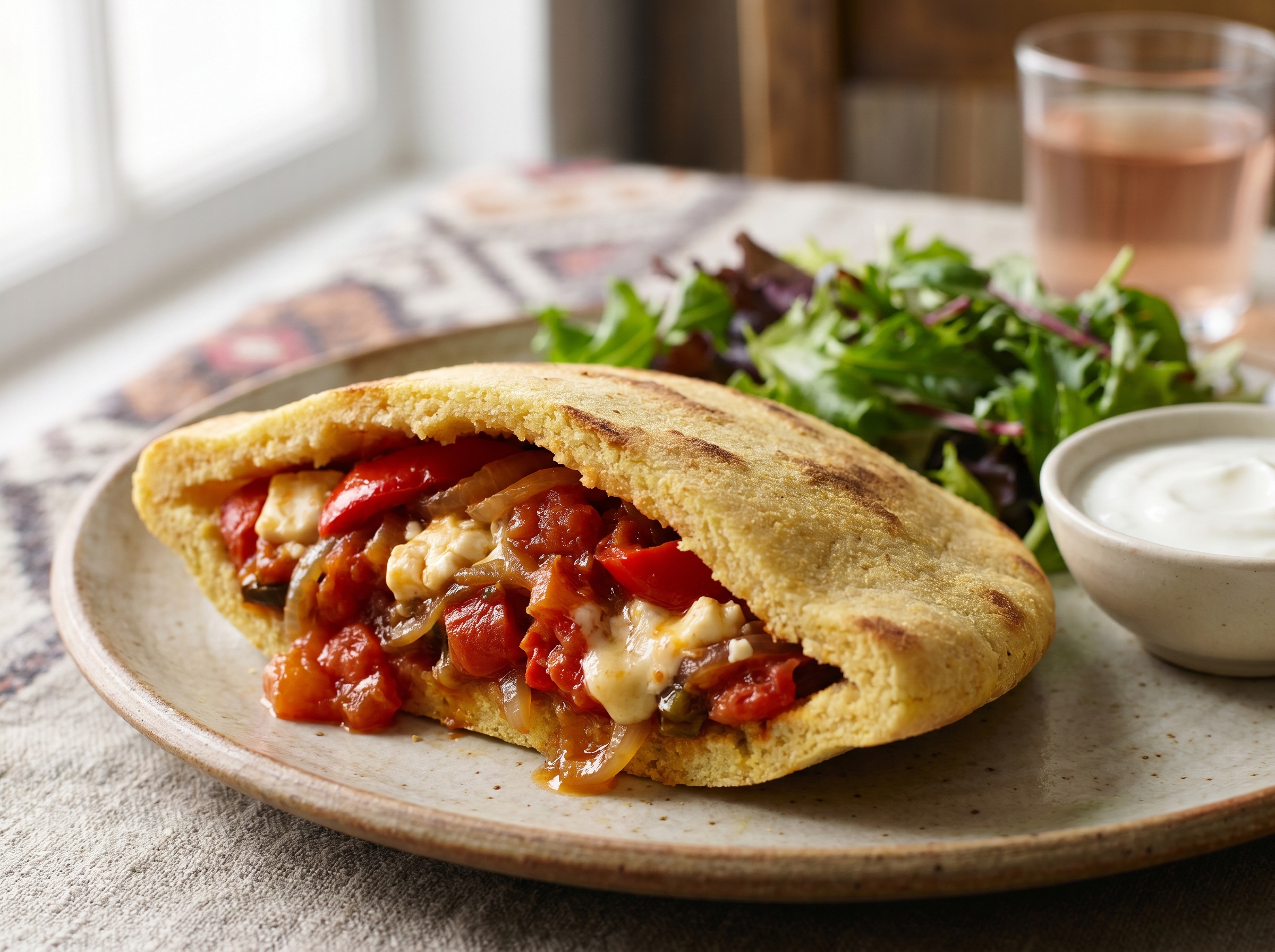 Arepa rellena de fërgesë (estilo albanés)