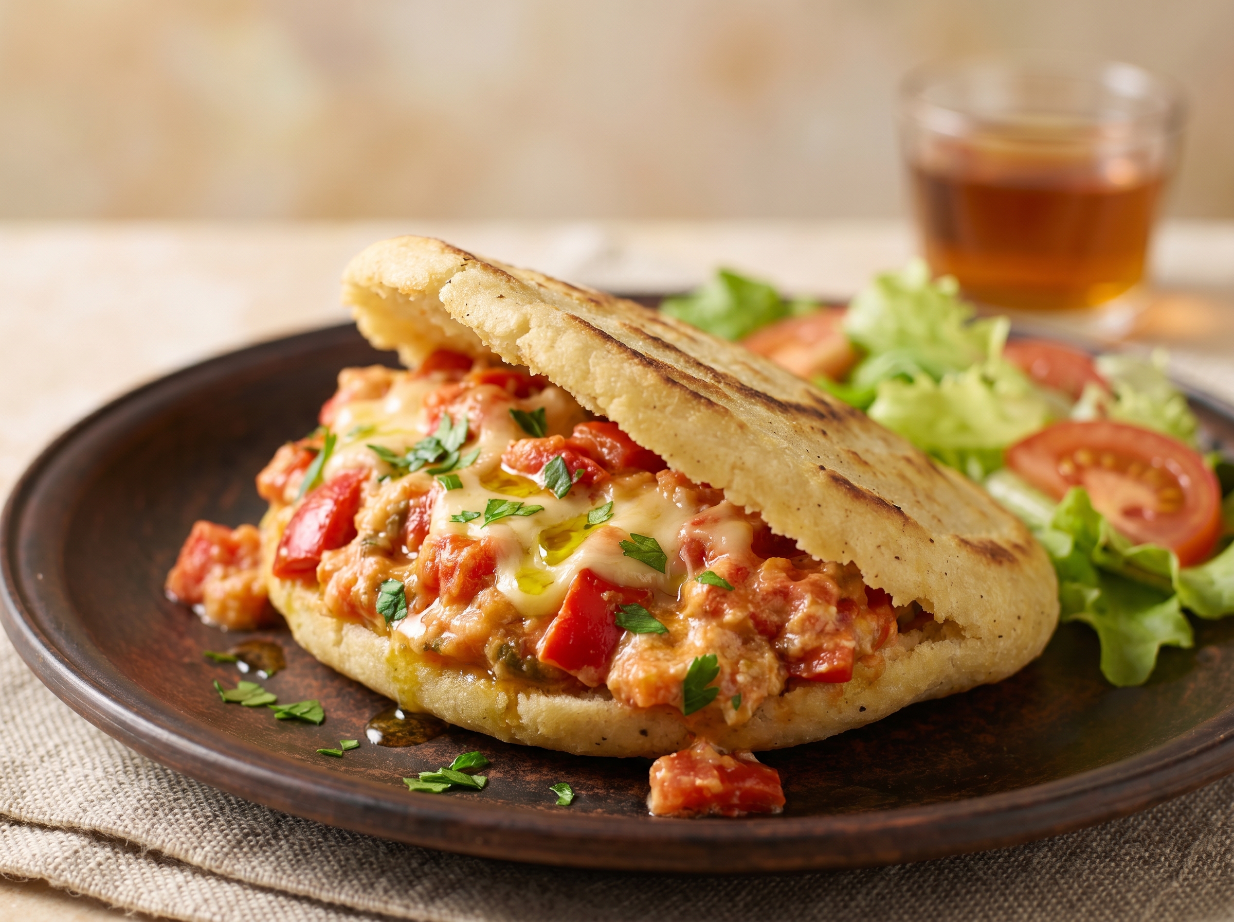 Arepa rellena de Fërgesë albanesa