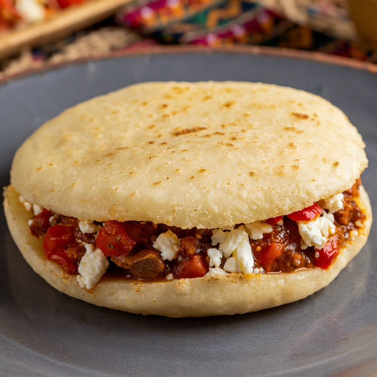 Arepas rellenas de fërgesë albanesa