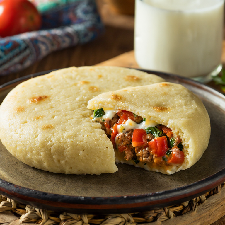 Arepa con Fërgesë Albanesa