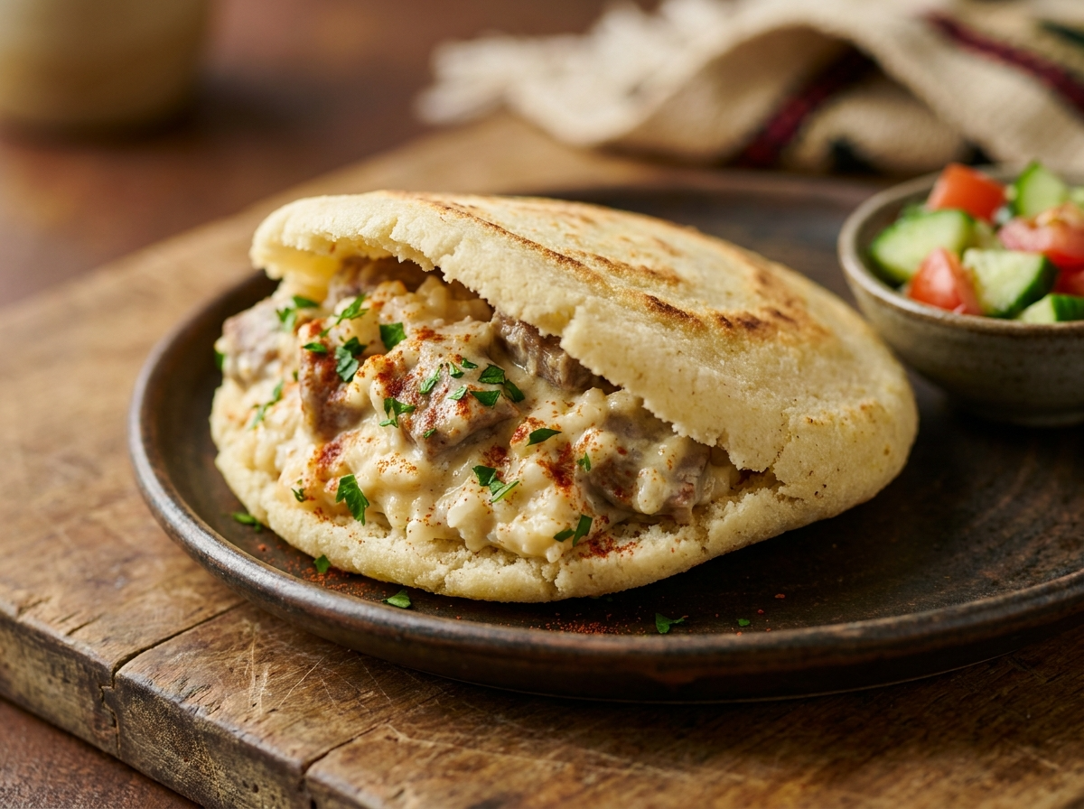 Arepa de Tavë Kosi (Inspirada en Albania)