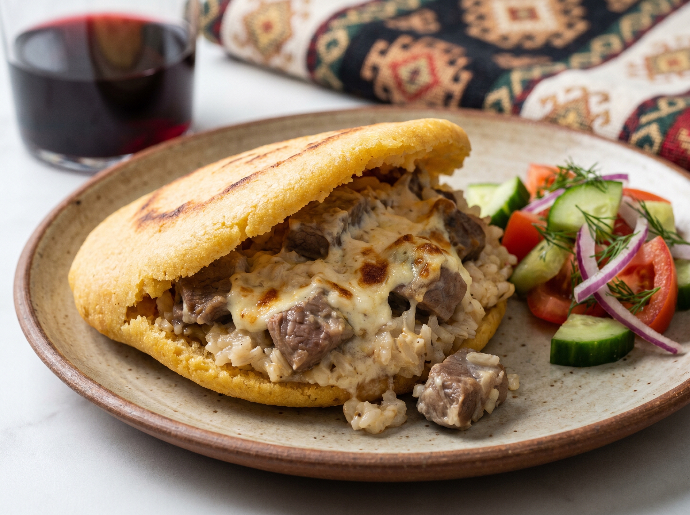 Arepa de Tavë Kosi: Fusión albanesa en tu mesa