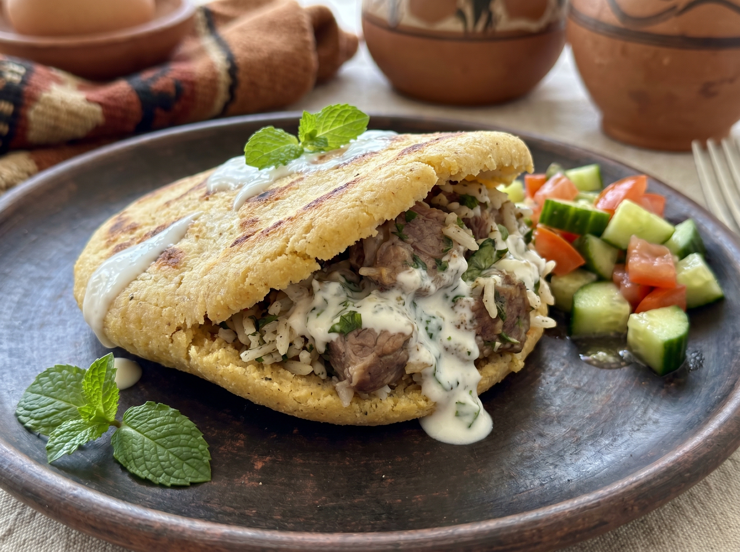 Arepa de Cordero Tavë Kosi (Estilo Peshkopi)