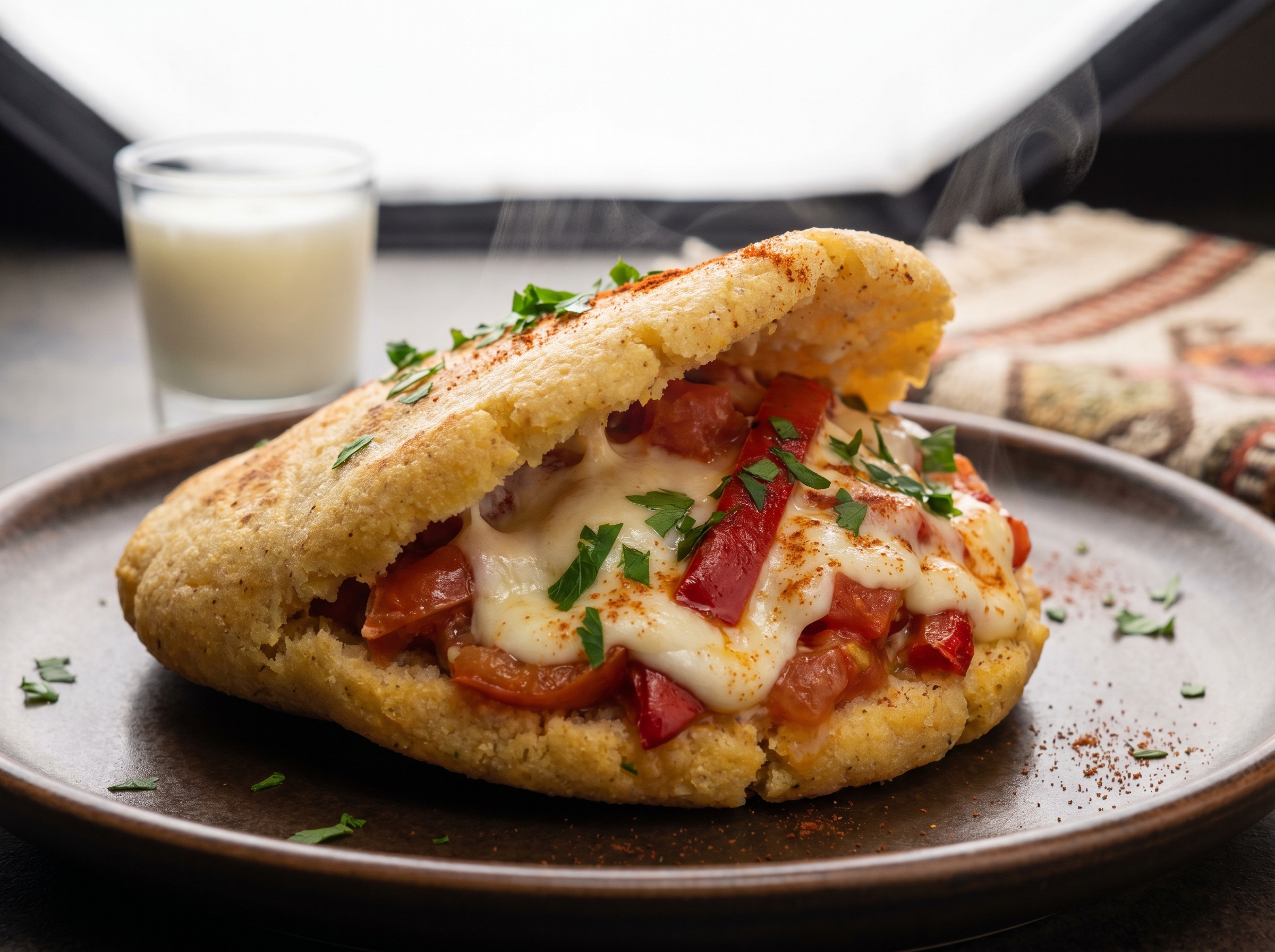 Arepa rellena de fërgesë albanesa