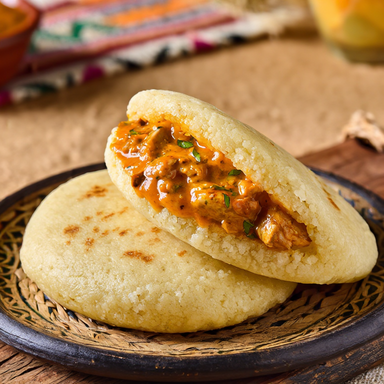 Arepa de Moamba de Galinha: Fusión Angoleña con Pollo en Salsa de Aceite de Palma
