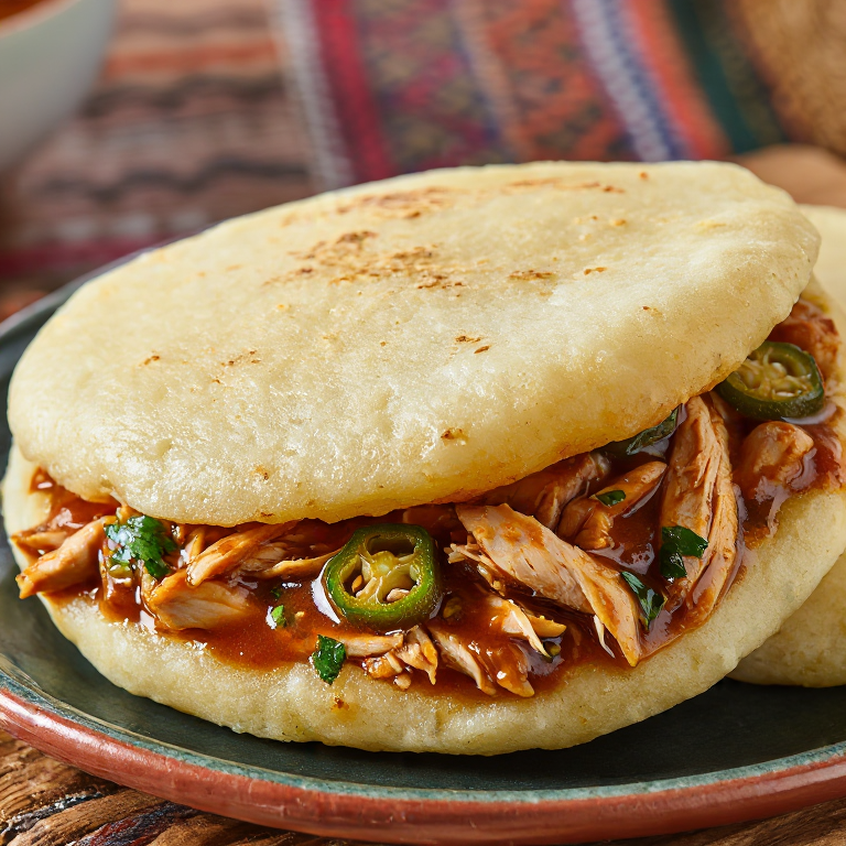 Arepa rellena de muamba de galinha angoleña
