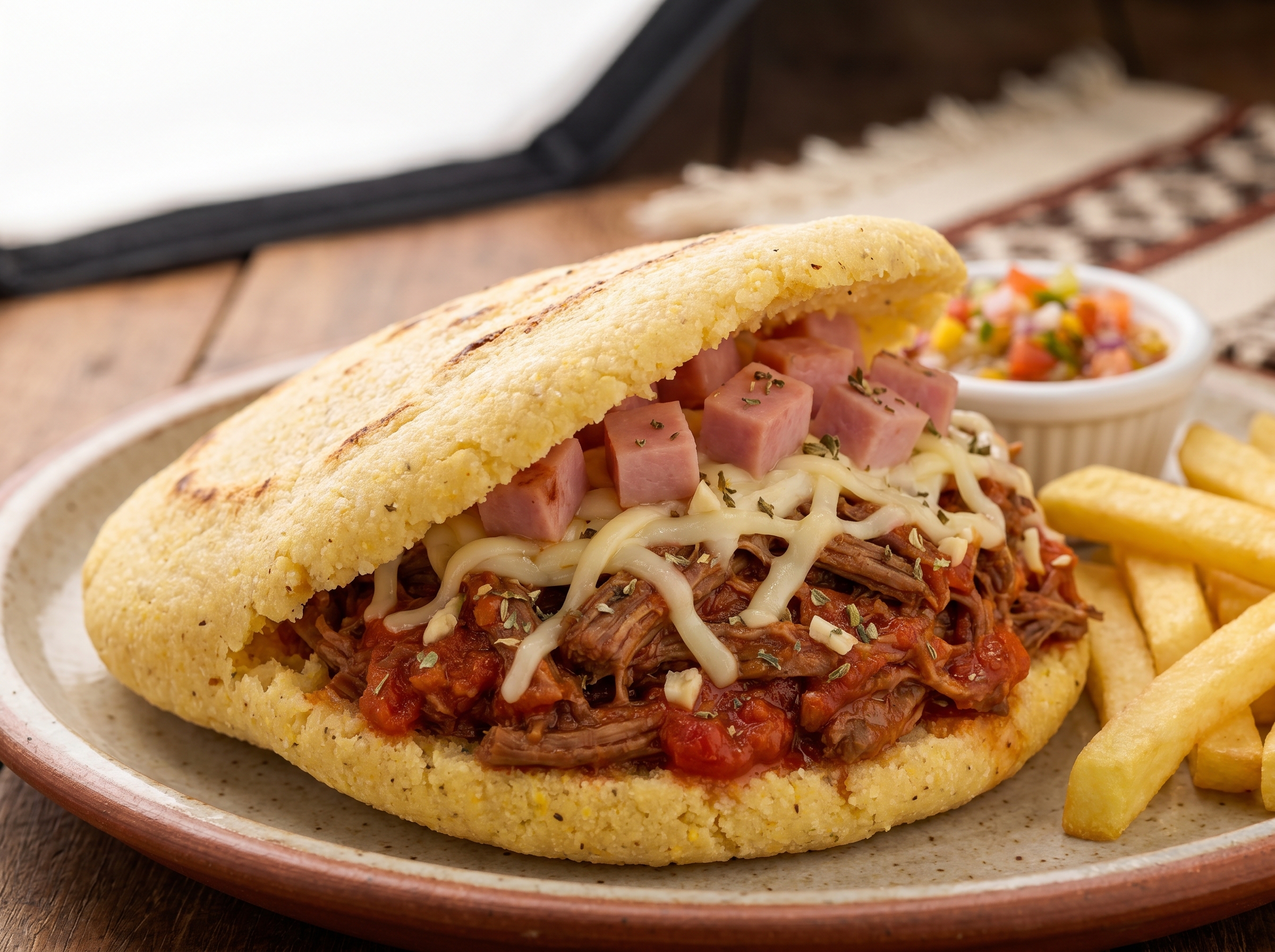 Arepa de Matambre a la Pizza