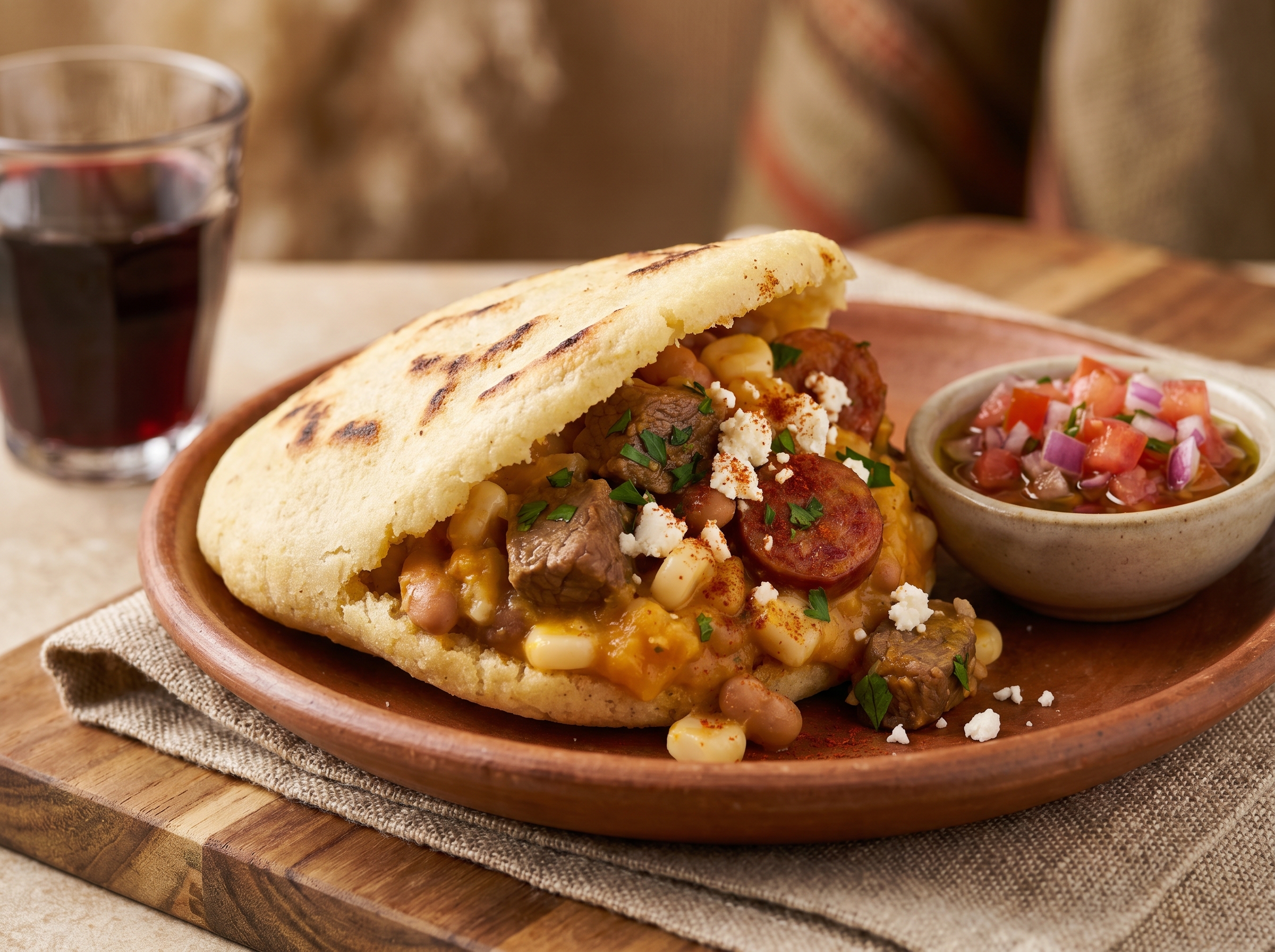Arepa de Locro: Fusión Argentina