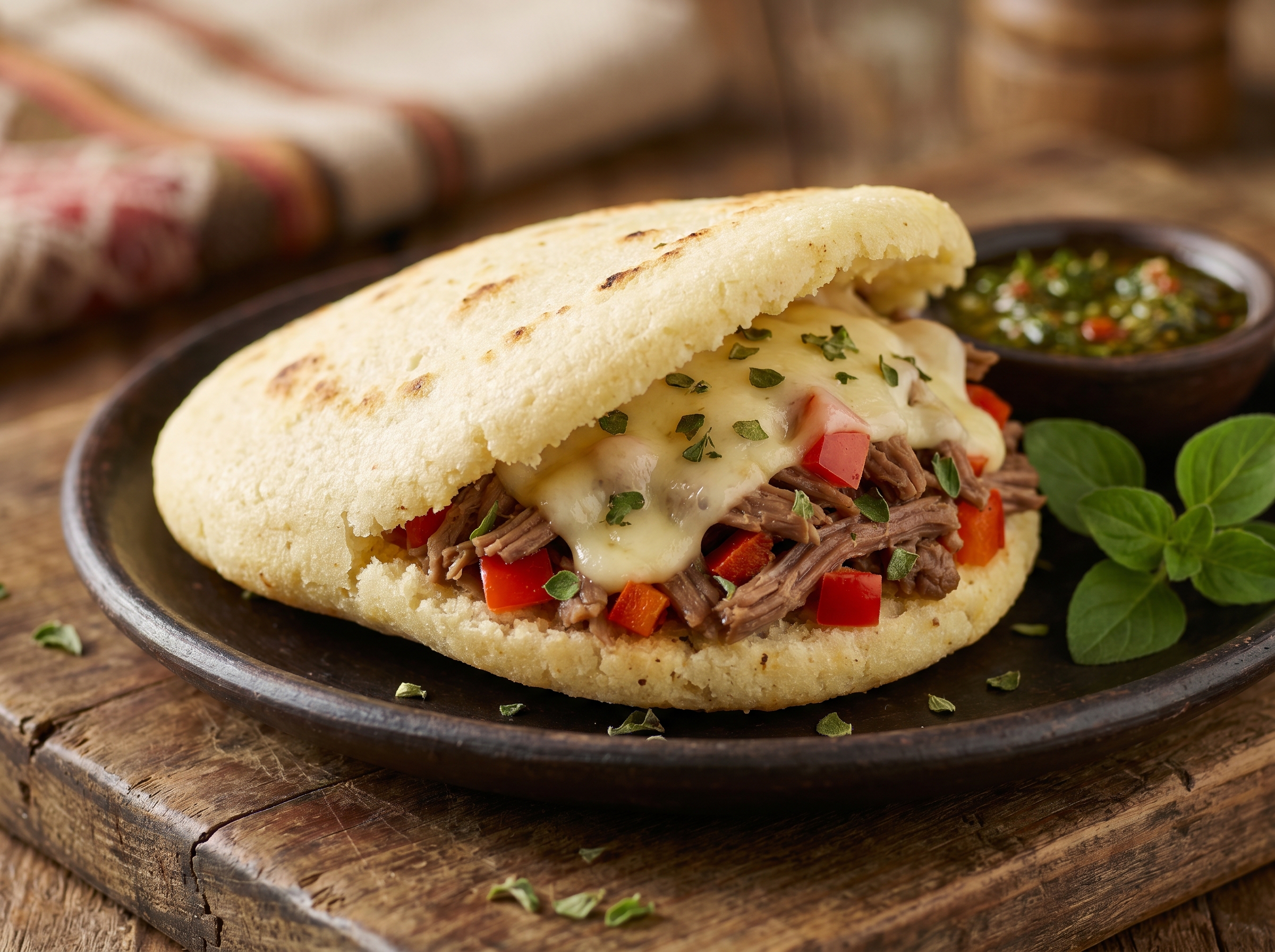 Arepa de Matambre a la Pizza