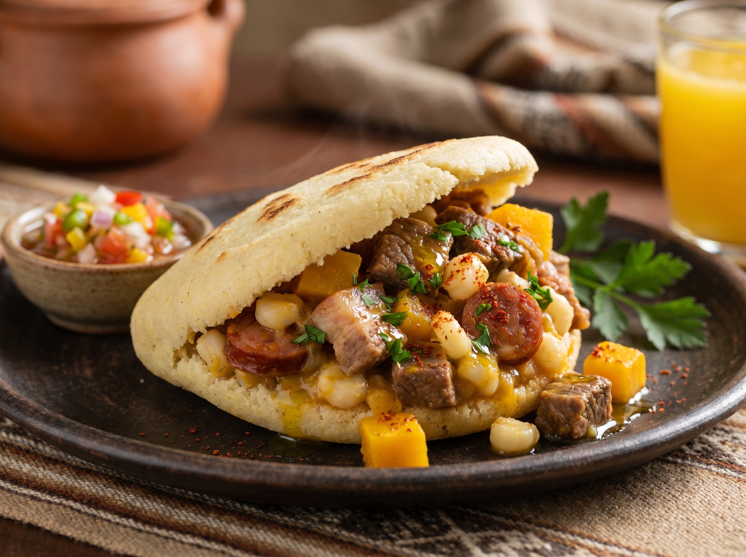 Arepa Rellena de Locro Catamarqueño