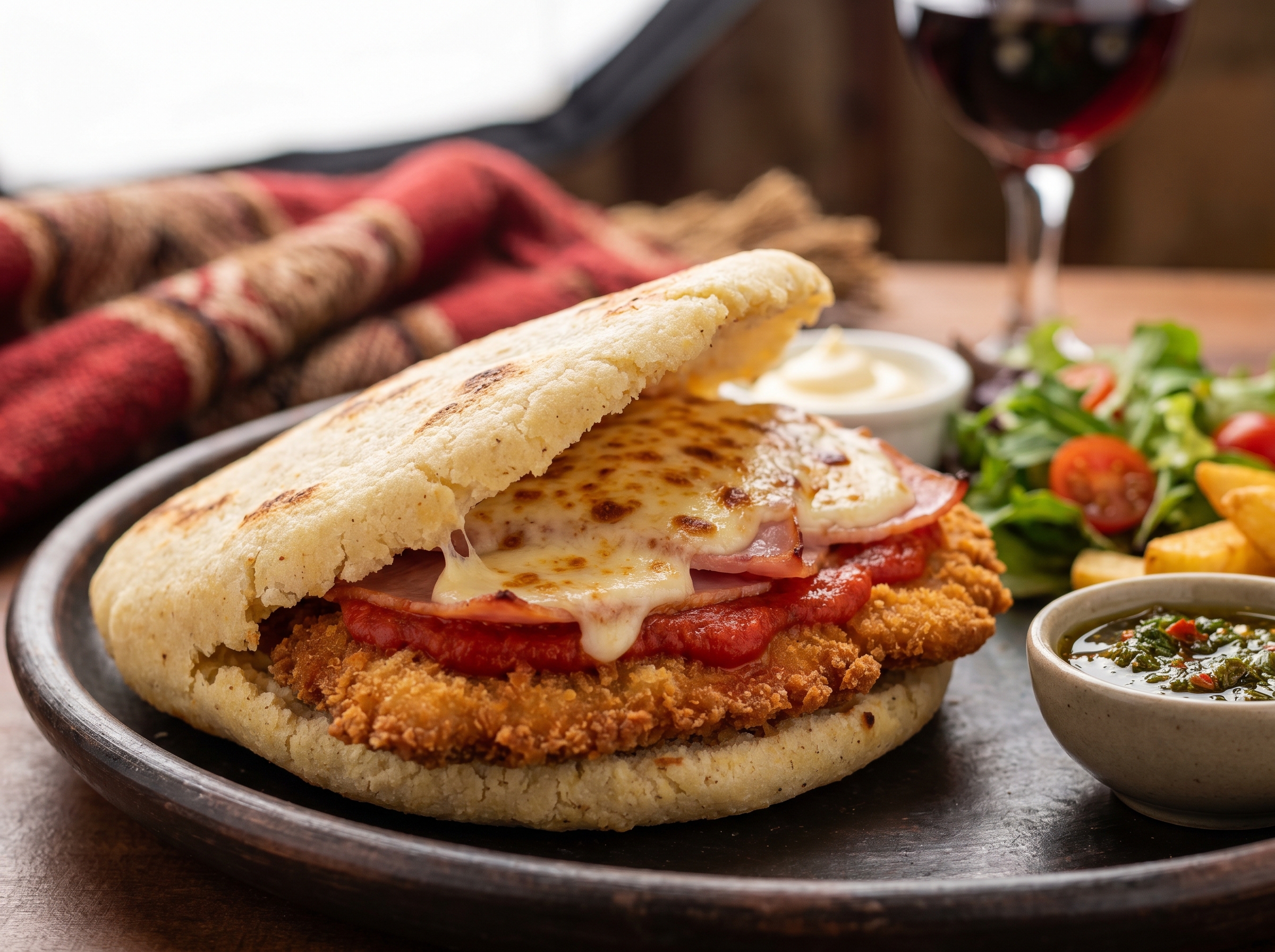 Arepa Milanesa a la Napolitana