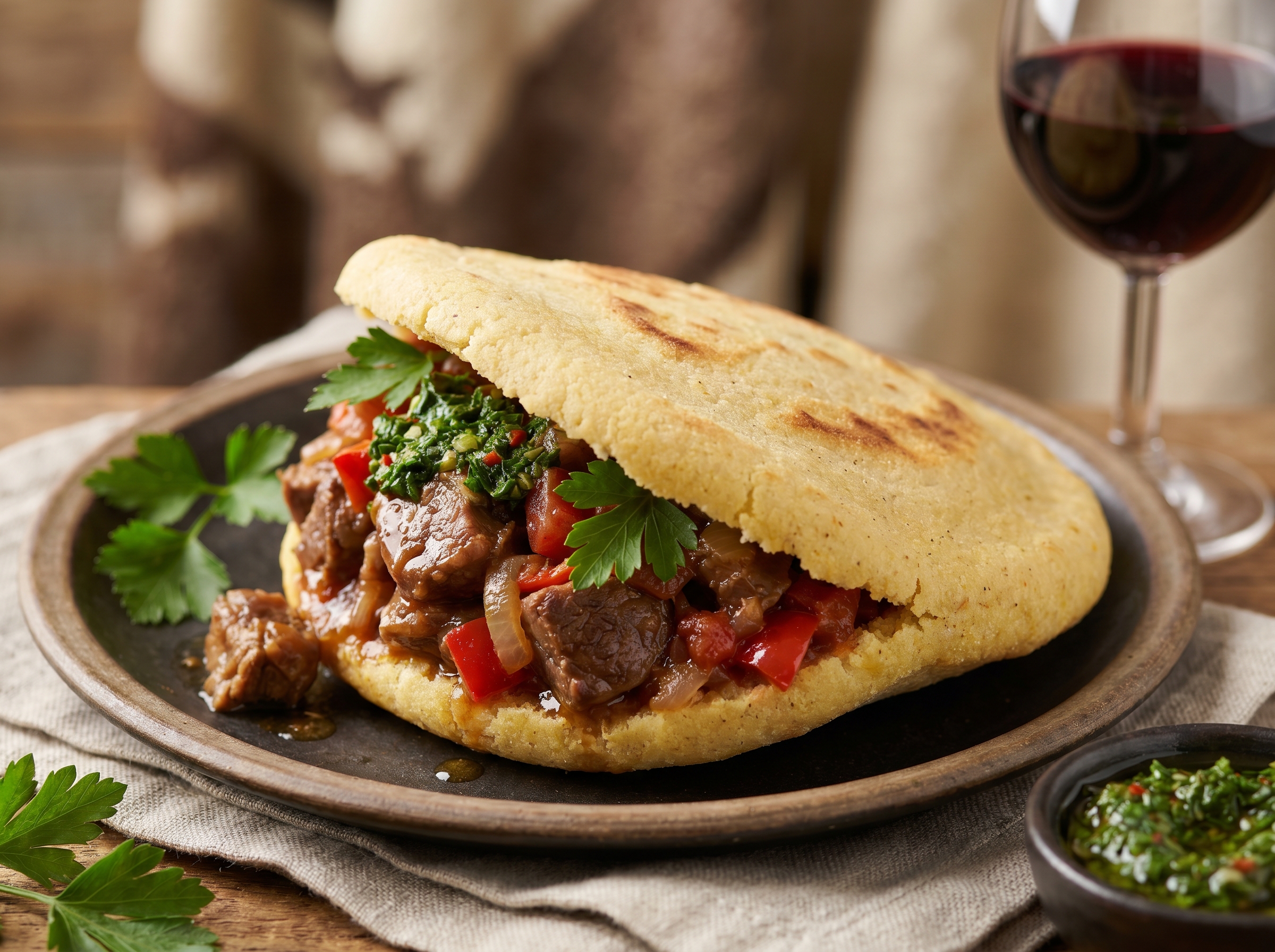 Arepa de Cordero Patagónico: El Guiso de la Estepa en una Arepa