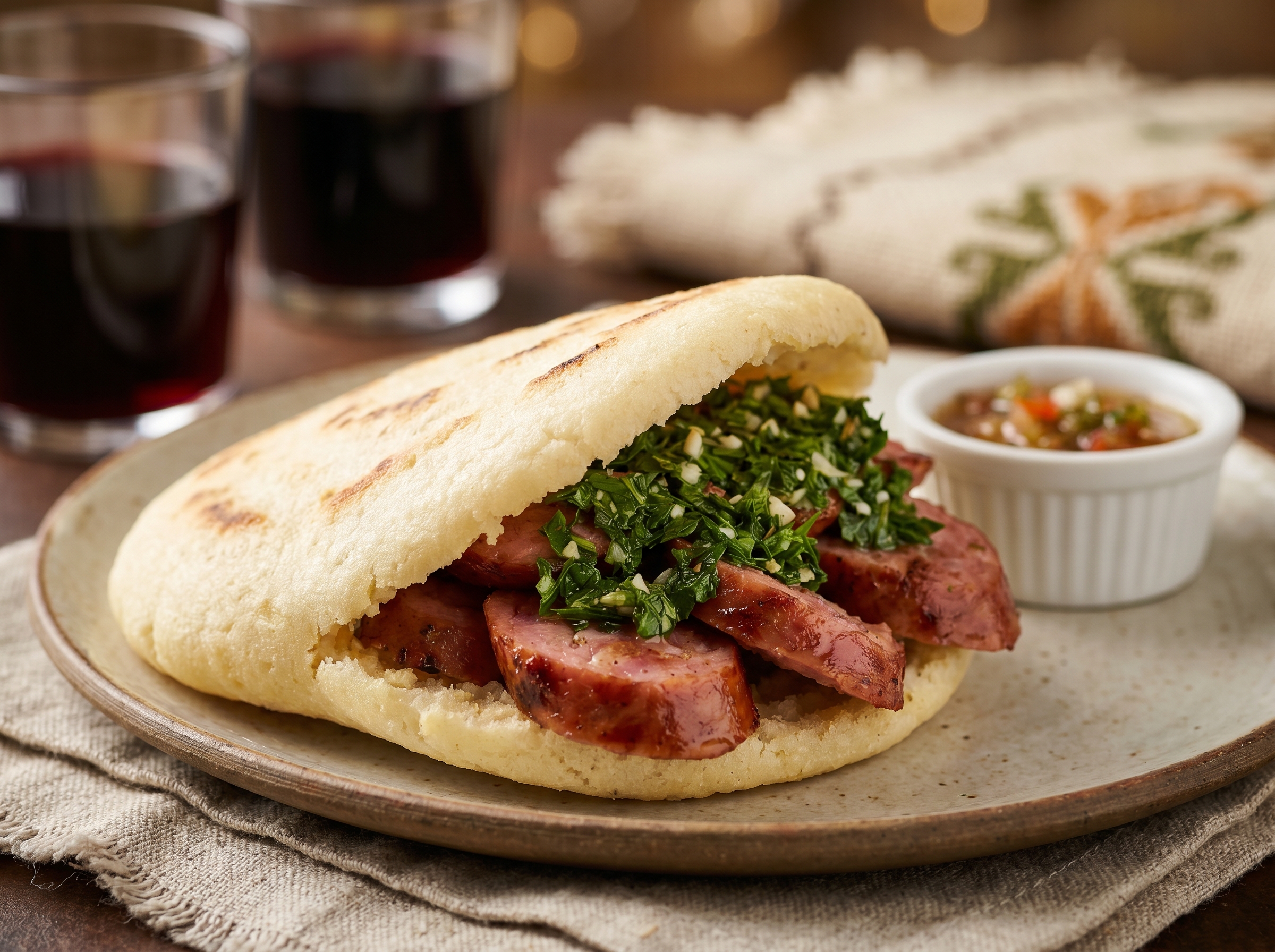 Arepa al Estilo González Catán: Choripán en Arepa