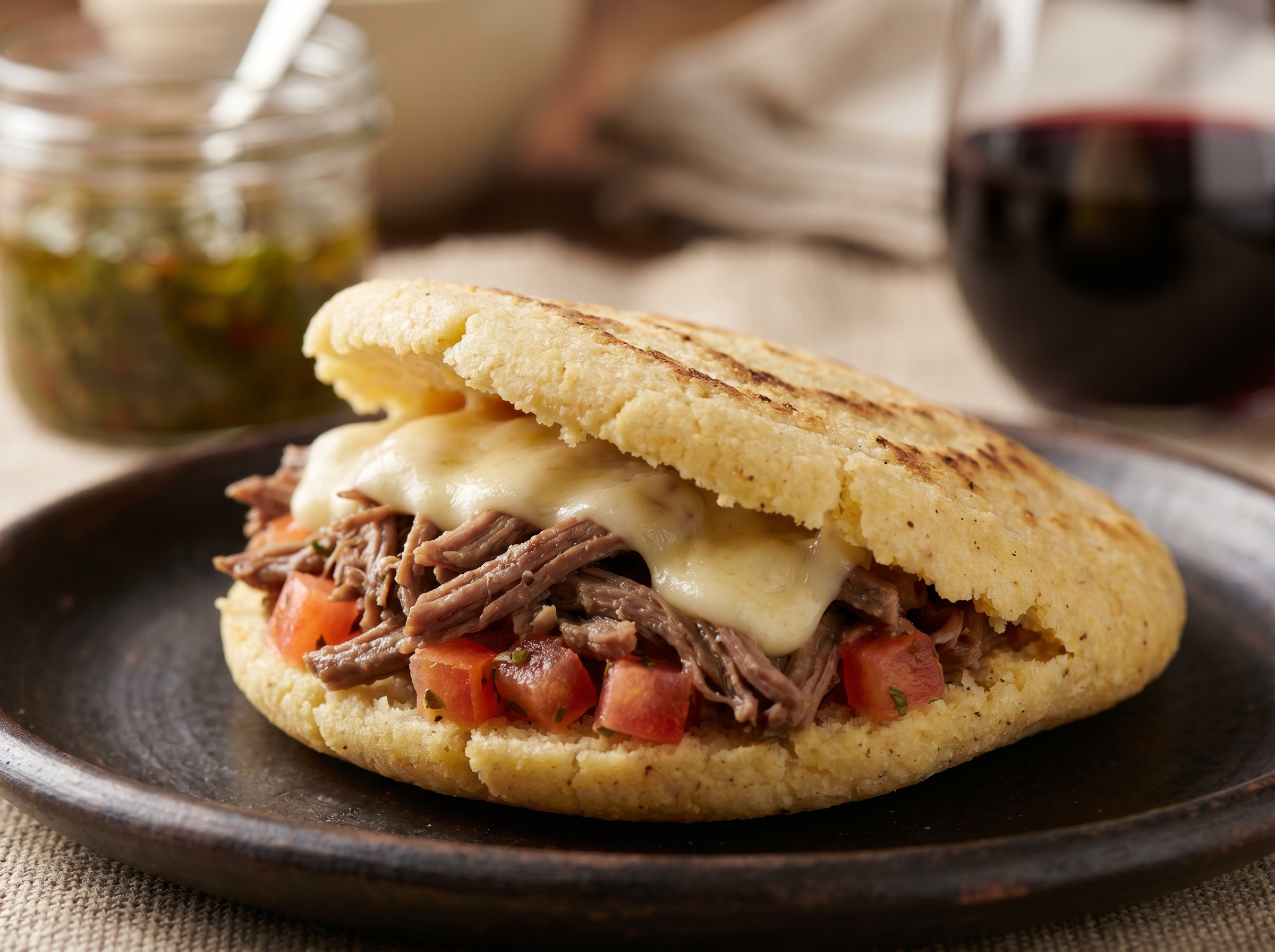 Arepa de Matambre a la Pizza