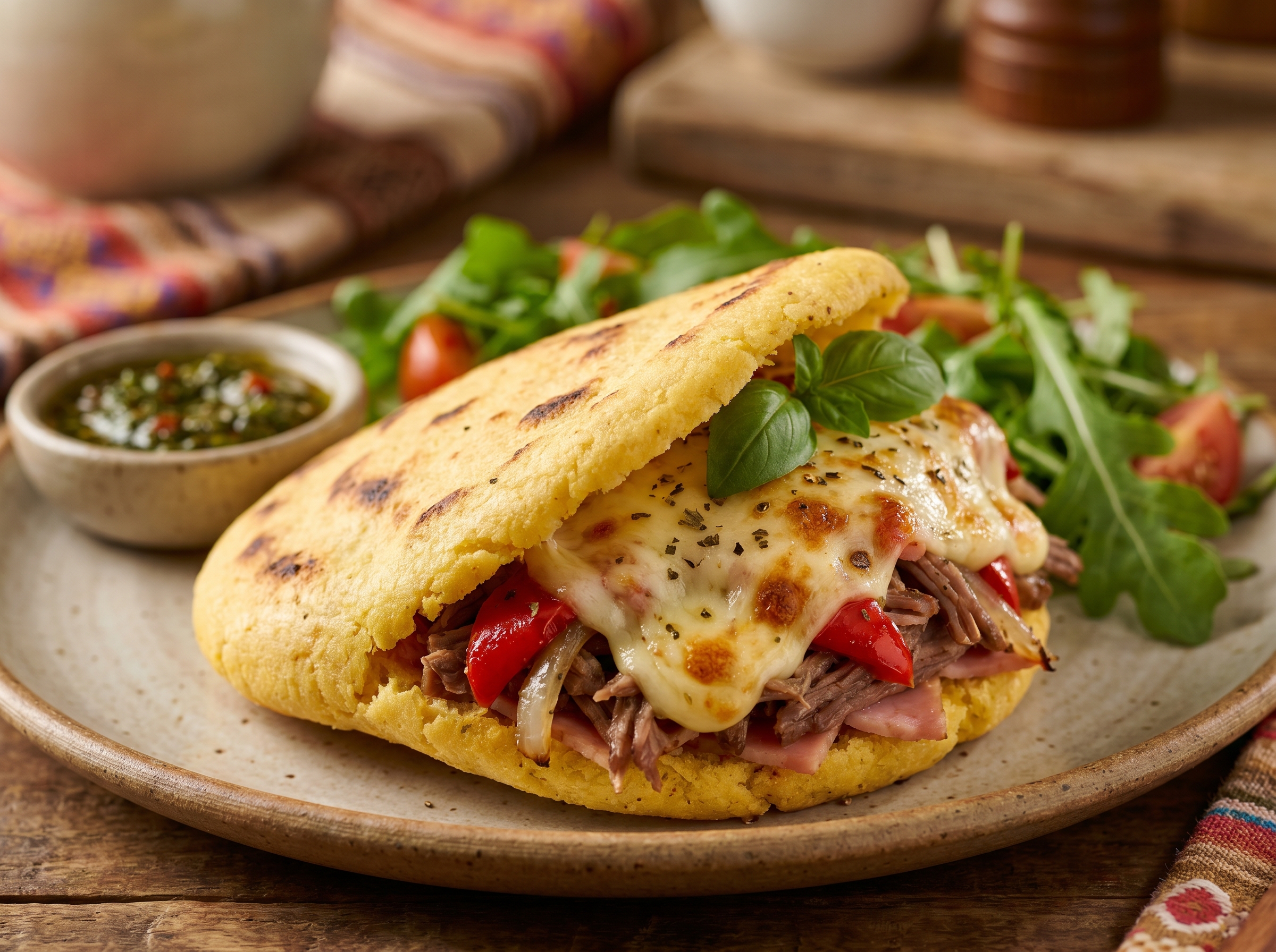 Arepa de Matambre a la Pizza (Argentina)