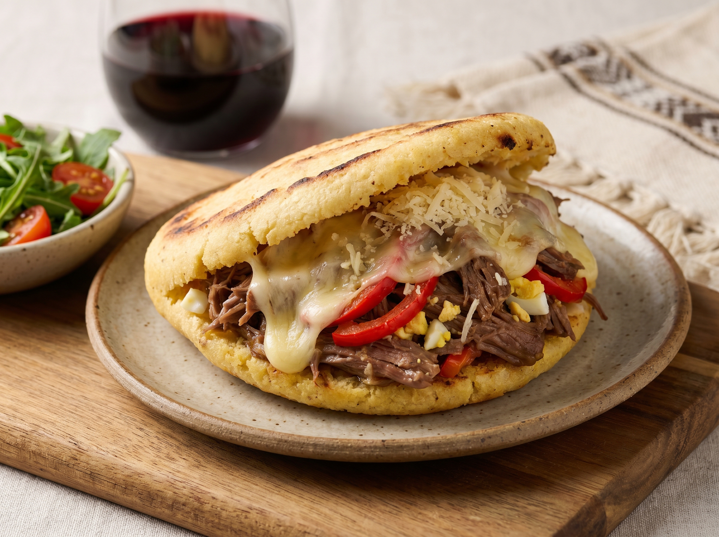 Arepa de Matambre a la Pizza