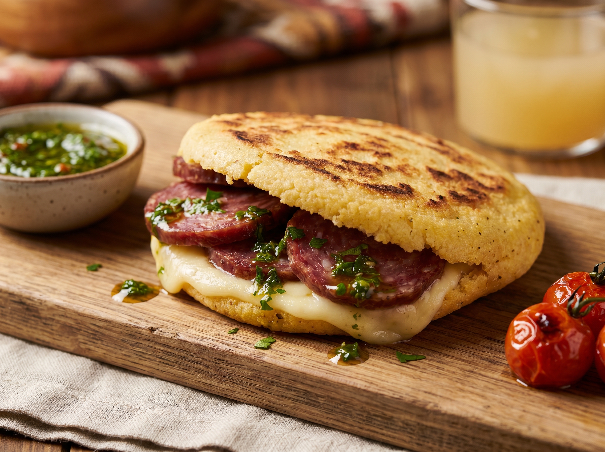 Arepa de Salame y Queso de Lobos