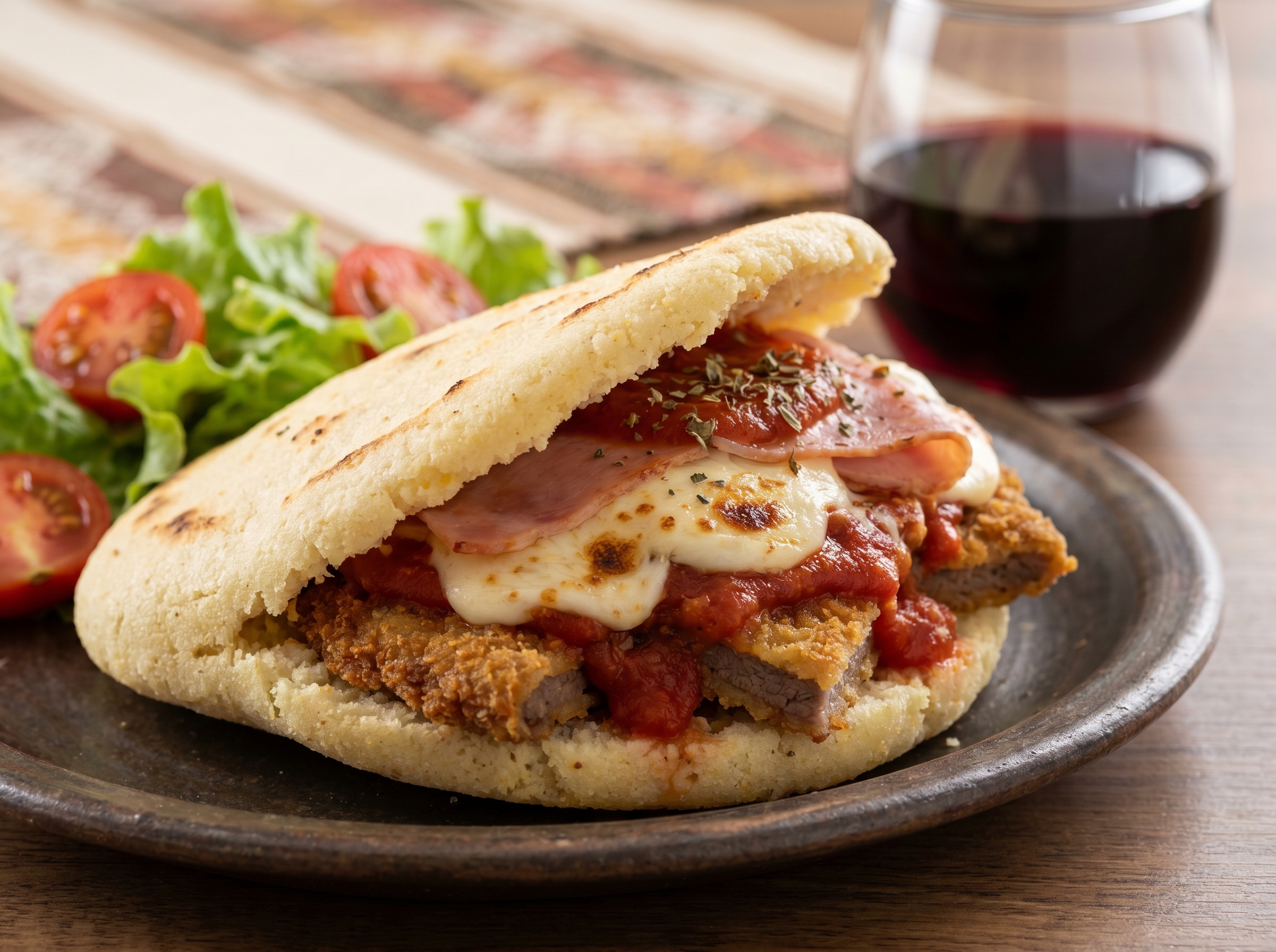 Arepa Milanesa a la Napolitana