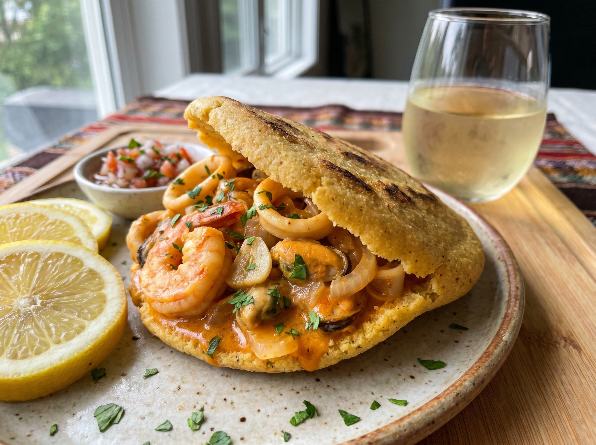 Arepa de Cazuela de Mariscos (Estilo Mar de Ajó)