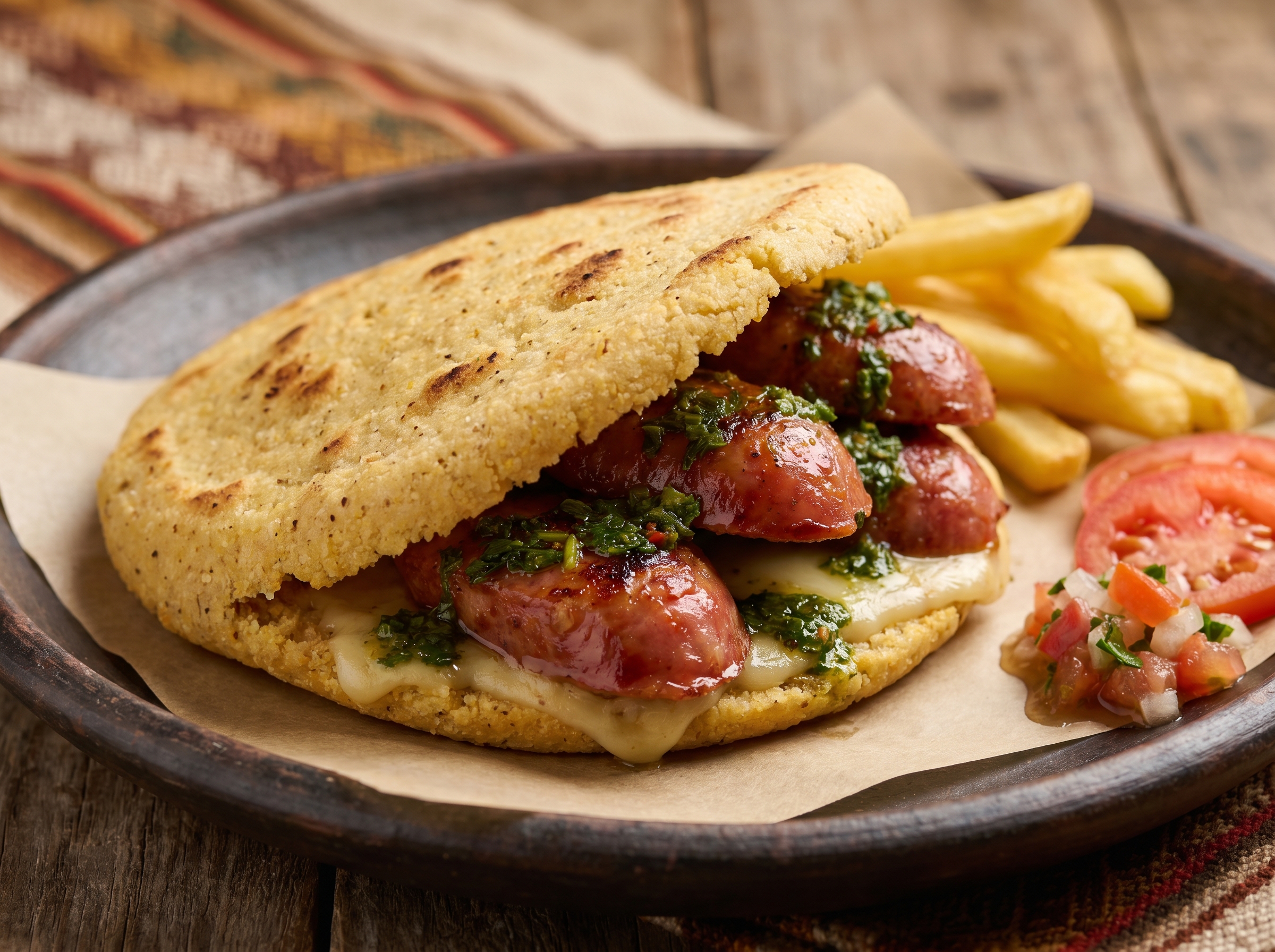 Arepa Choripán al Estilo de Merlo