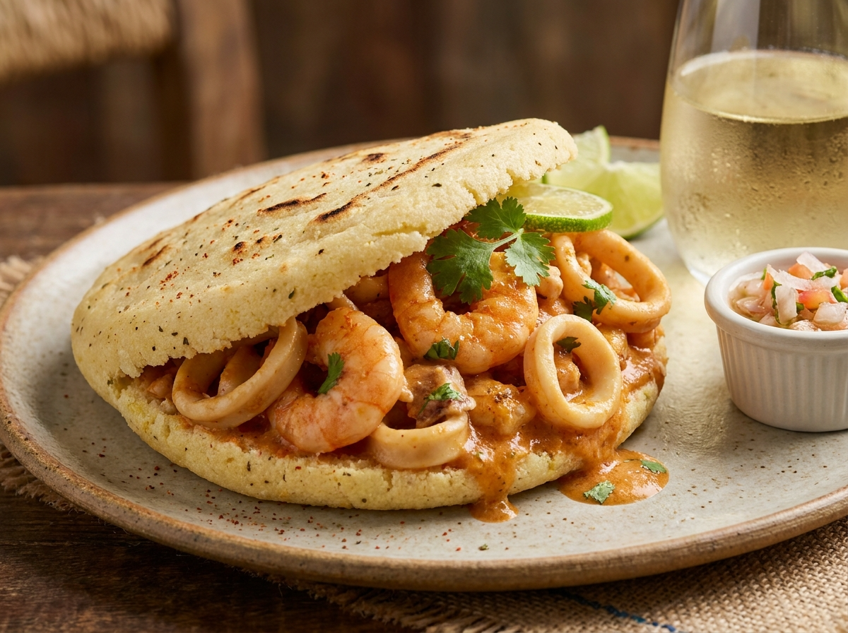 Arepa de Mariscos a la Necochea