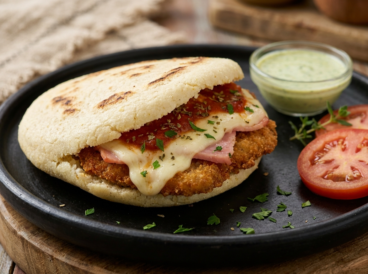 Arepa Milanesa a la Napolitana