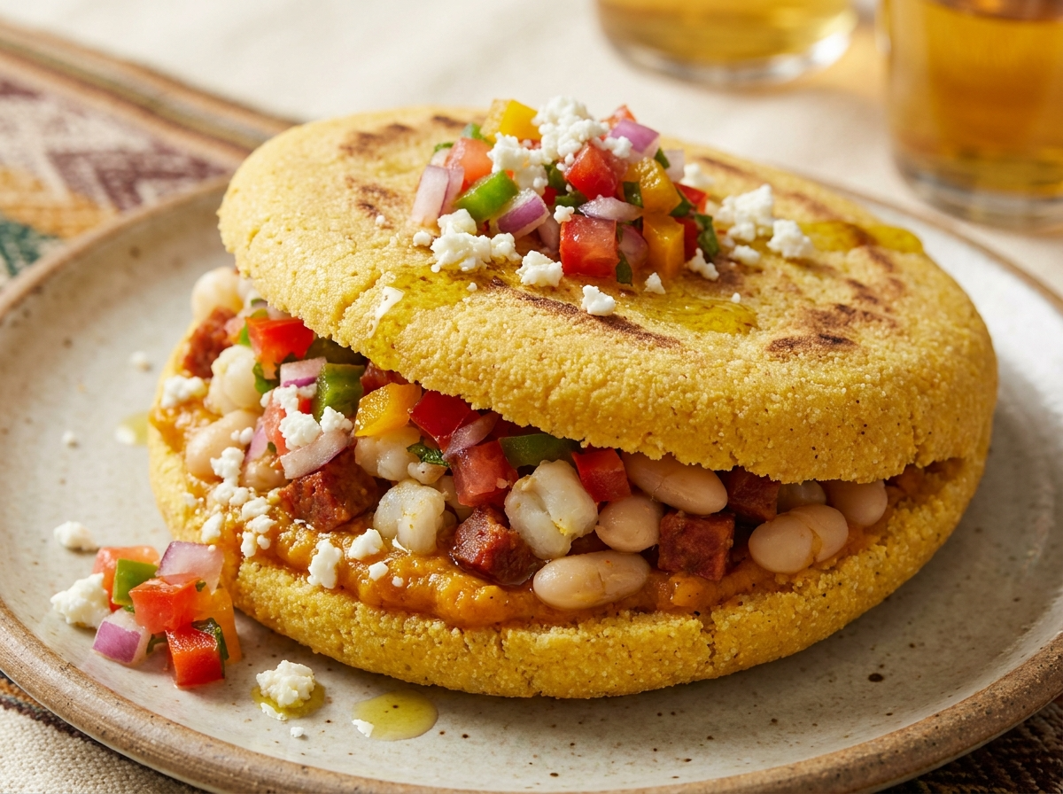 Arepa de Locro chaqueño inspirada en Pampa del Infierno