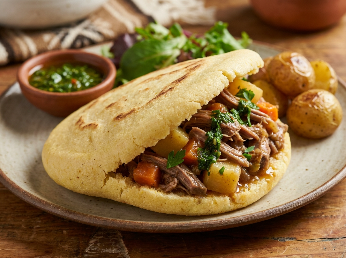 Arepa Rellena de Cordero Patagónico