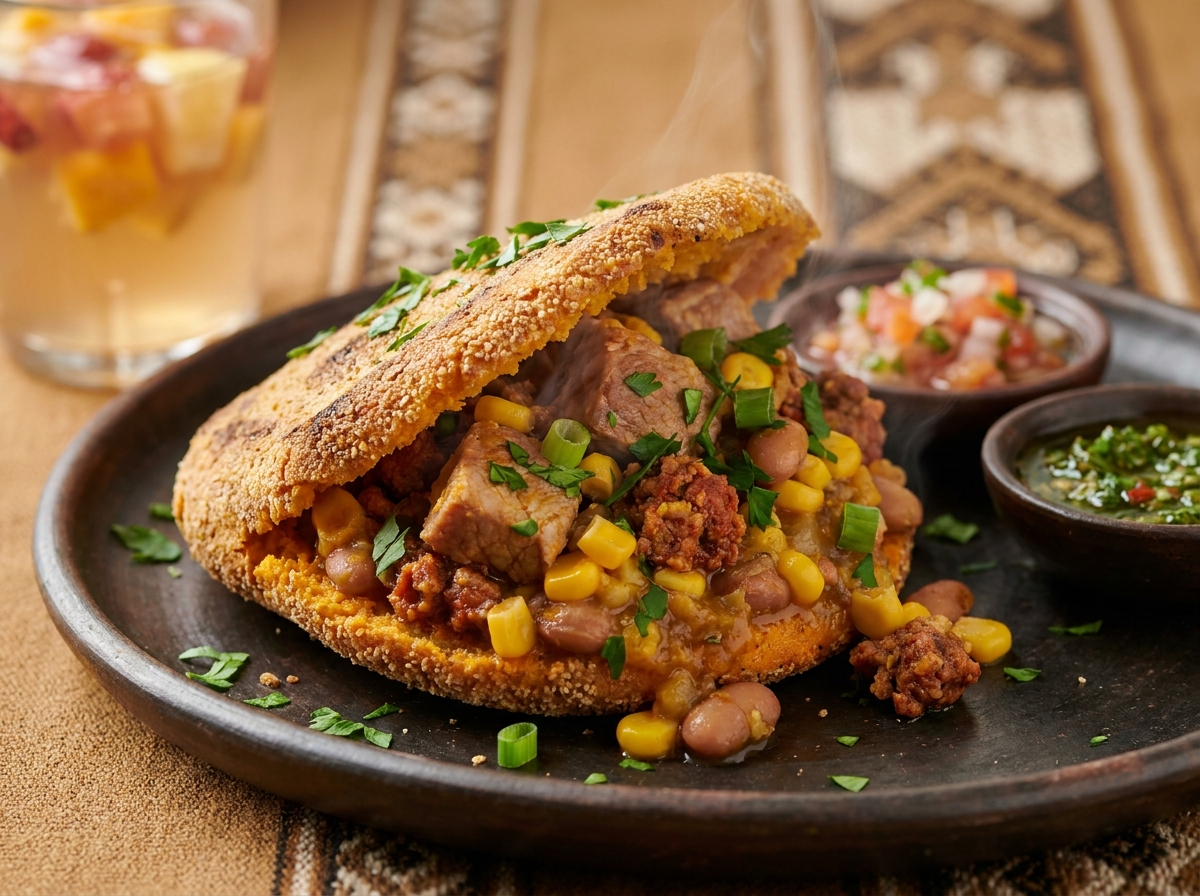 Arepa de Locro Argentino con Masa de Zapallo