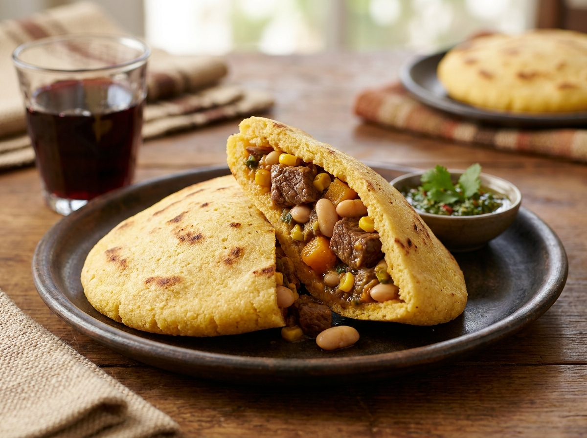 Arepa de Locro Argentino (Arepa Rellena de Estilo Locro)