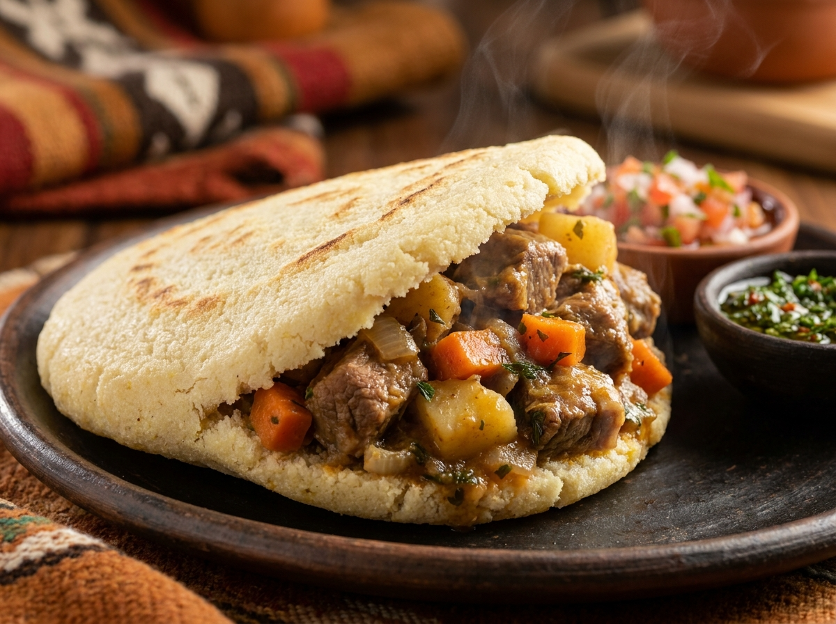 Arepa de Guiso de Cordero de Telsen
