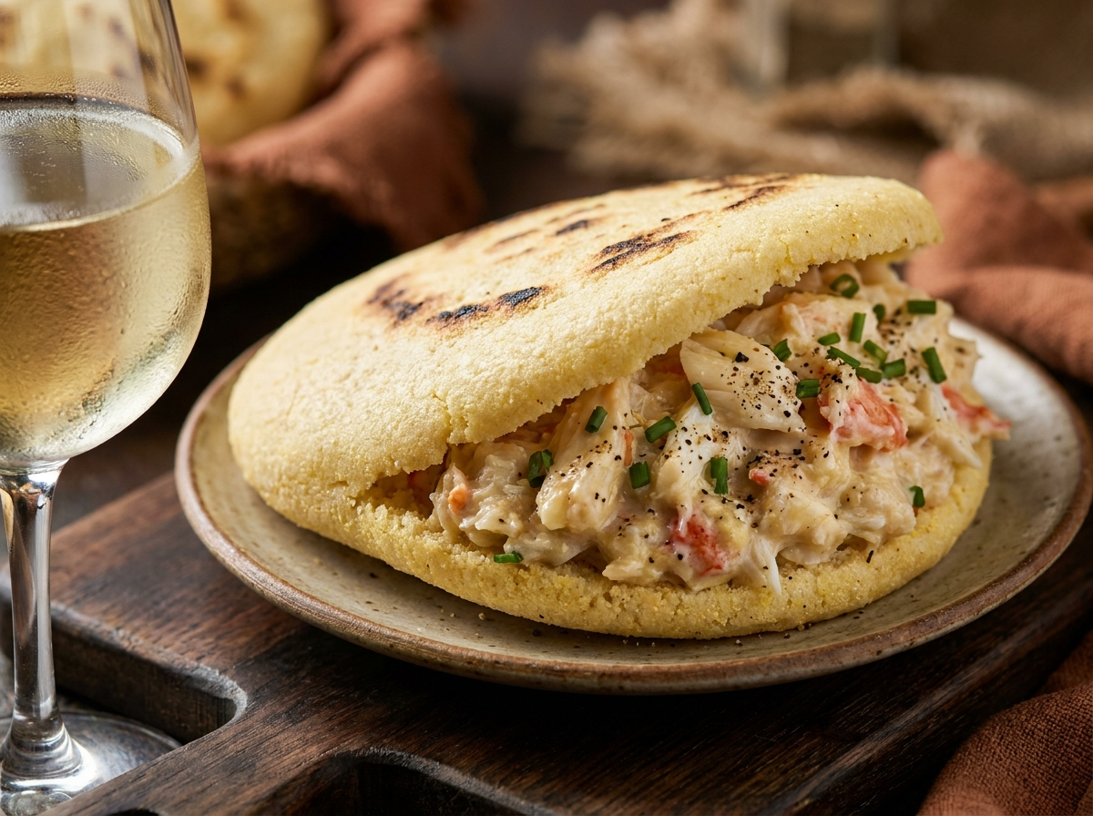 Arepa de Centolla al Estilo Ushuaia