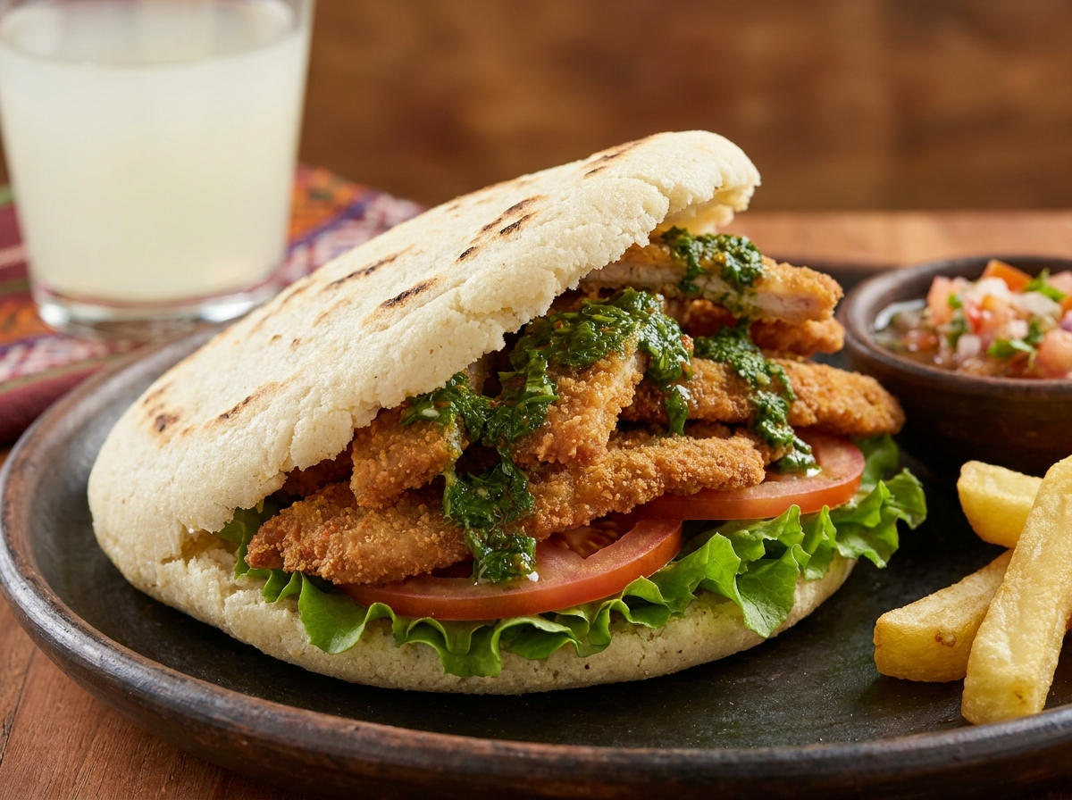 Arepa de Milanesa Argentina
