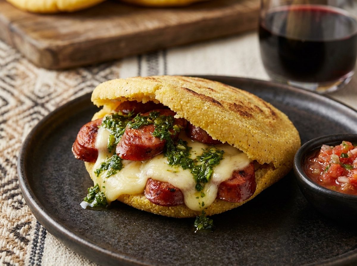 Arepa Choripán Argentina (Choripán Arepa)
