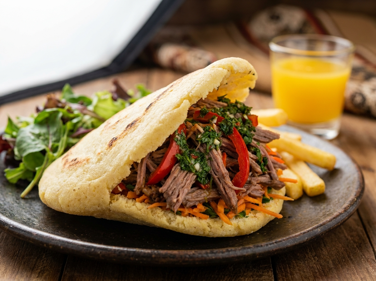 Arepa Rellena de Matambre Arrollado