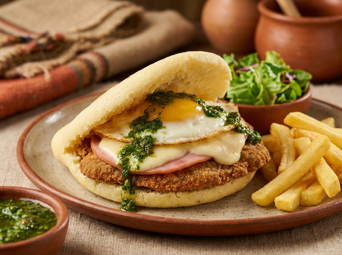 Arepa de Milanesa a la Napolitana