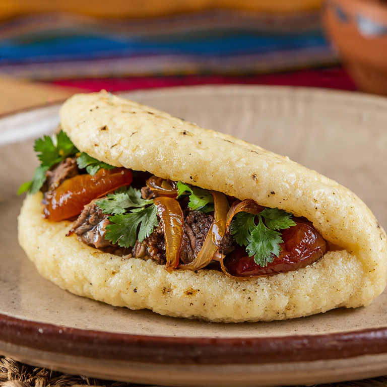 Arepa Armenia: Relleno de Cordero con Ciruelas y Especias del Cáucaso