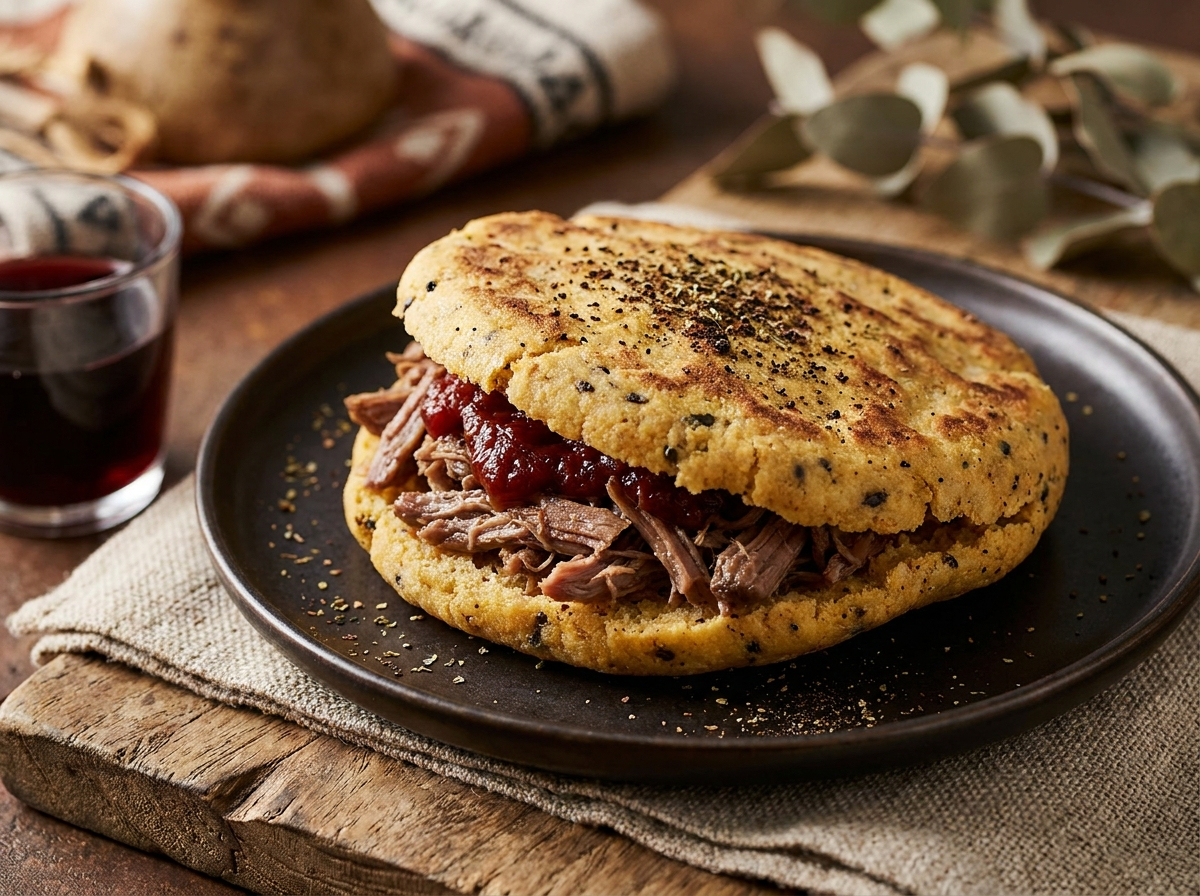 Arepa de Cola de Canguro y Especias del Outback