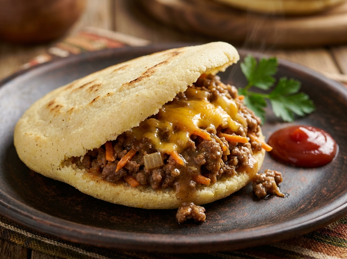 Arepa de Pastel de Carne Australiano