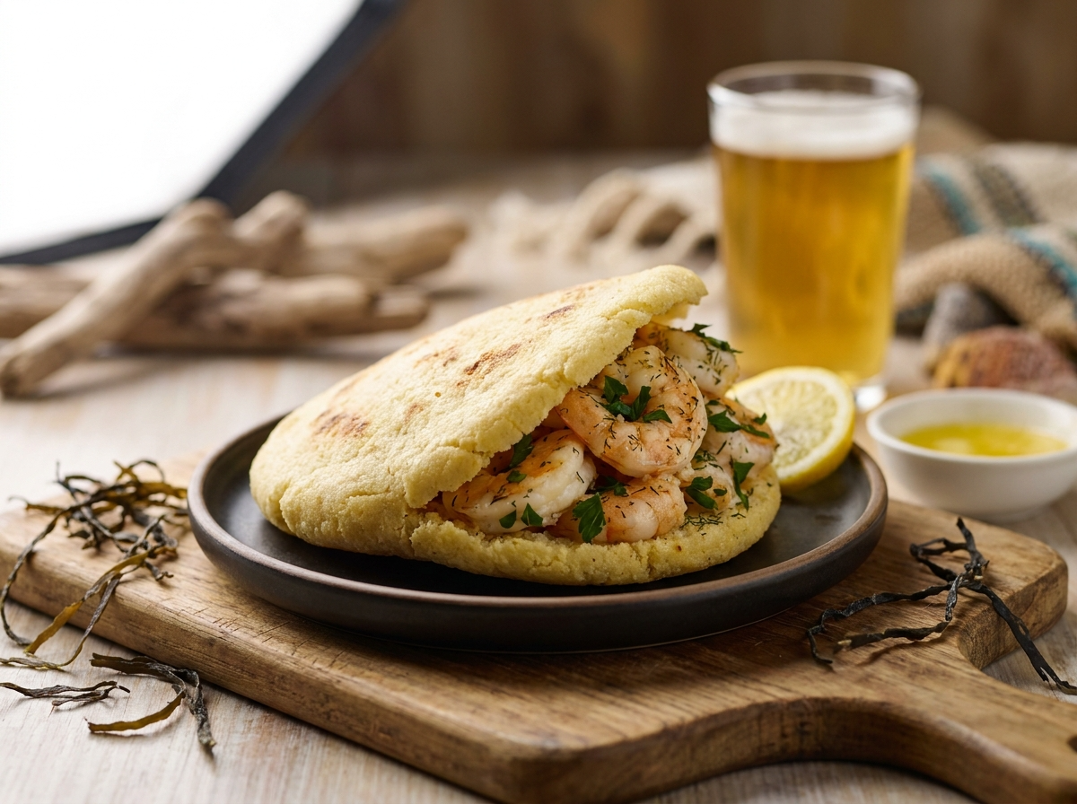 Arepa Rellena de Cangrejo de Bicheno