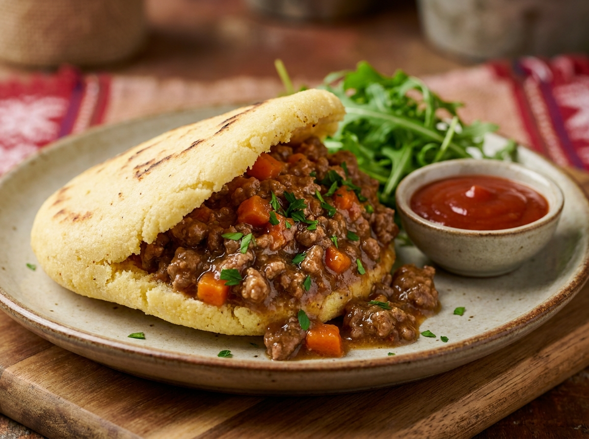 Arepa de Pie de Carne Australiano