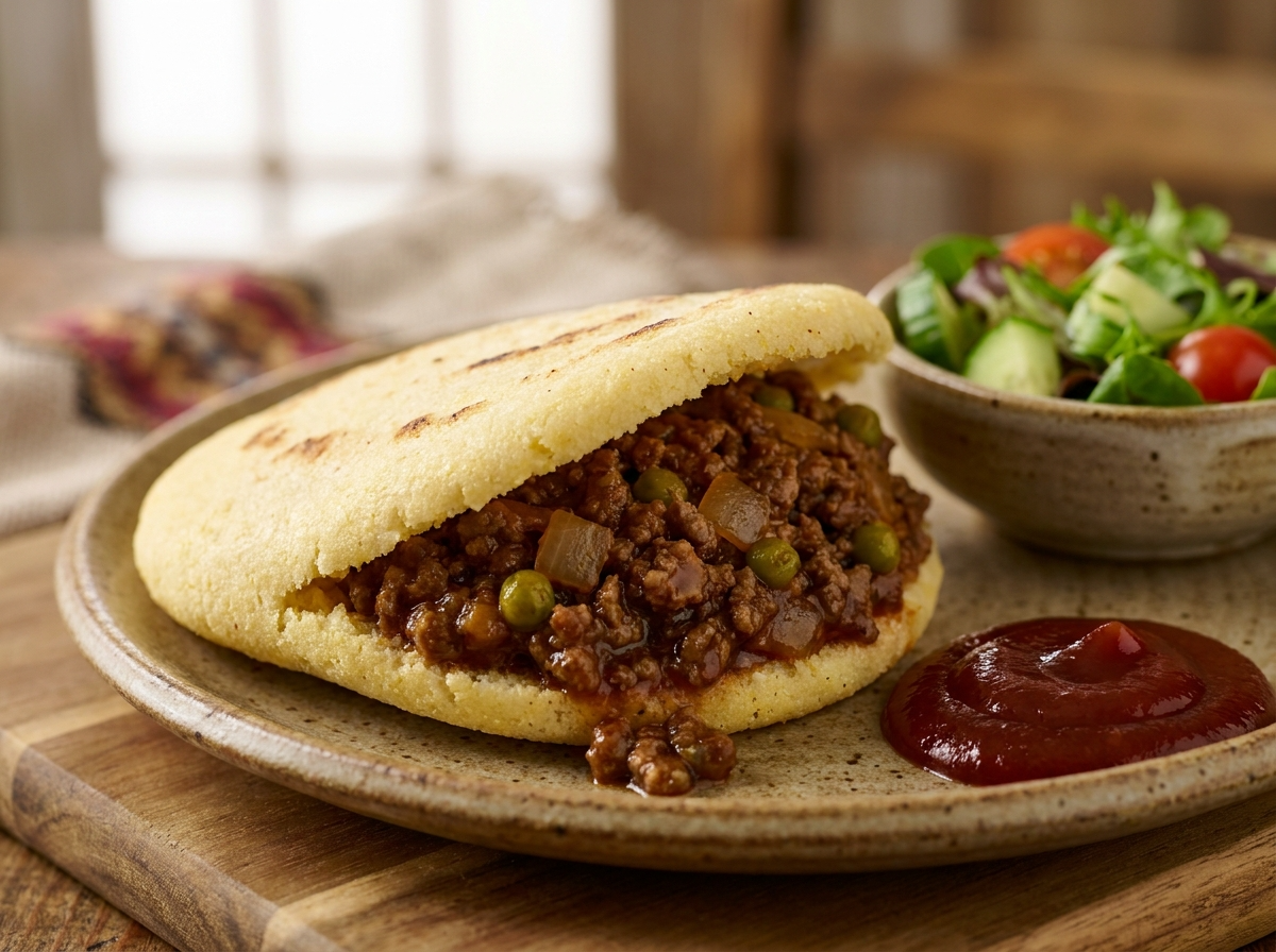 Arepa Australiana de Carne al Estilo Meat Pie