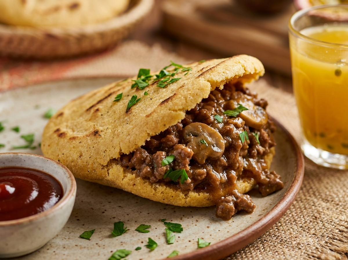 Arepa de Carne al Estilo Australiano (Australian Meat Pie Arepa)