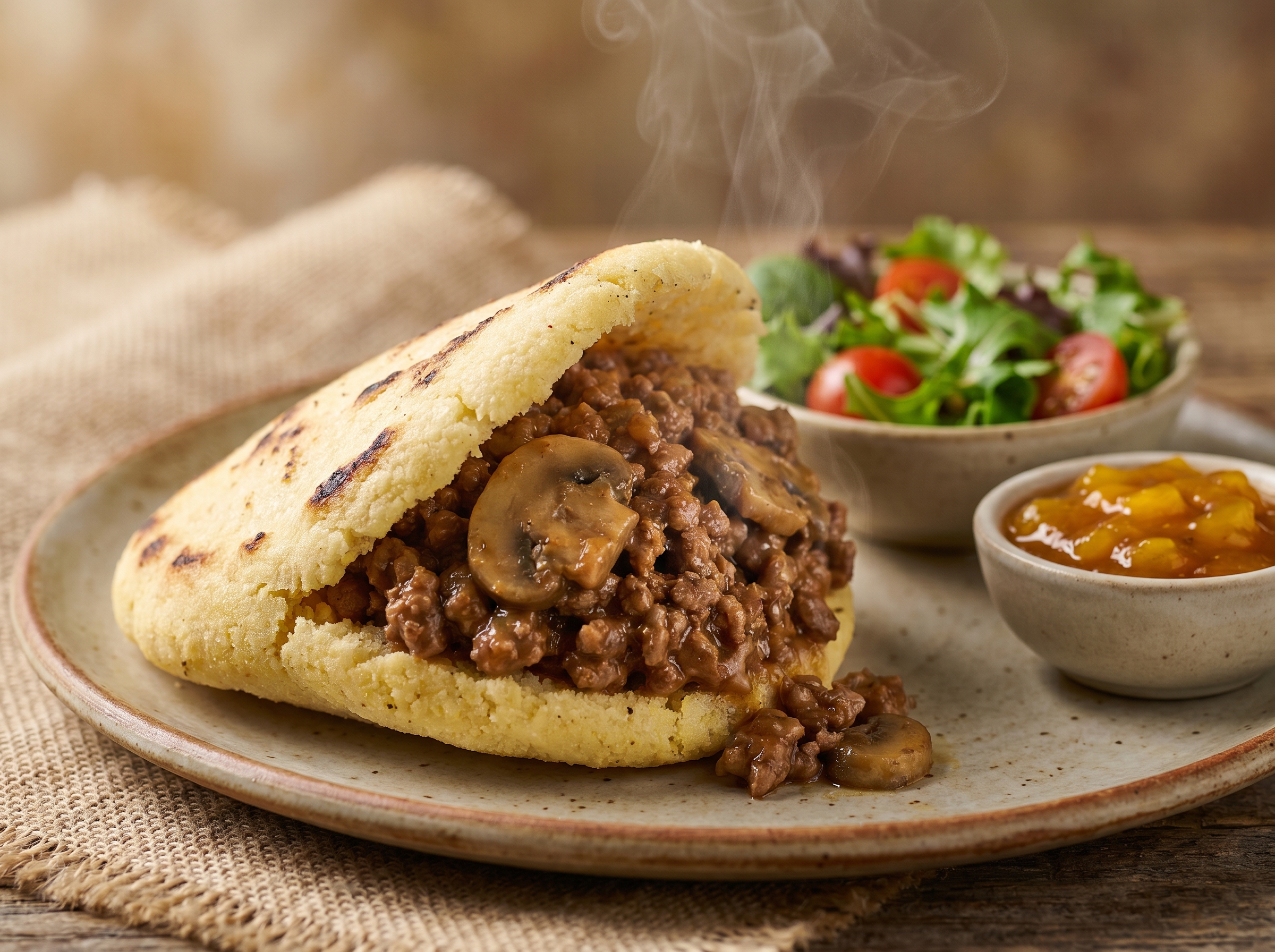 Arepa Rellena de Carne al Estilo Australiano (Meat Pie)