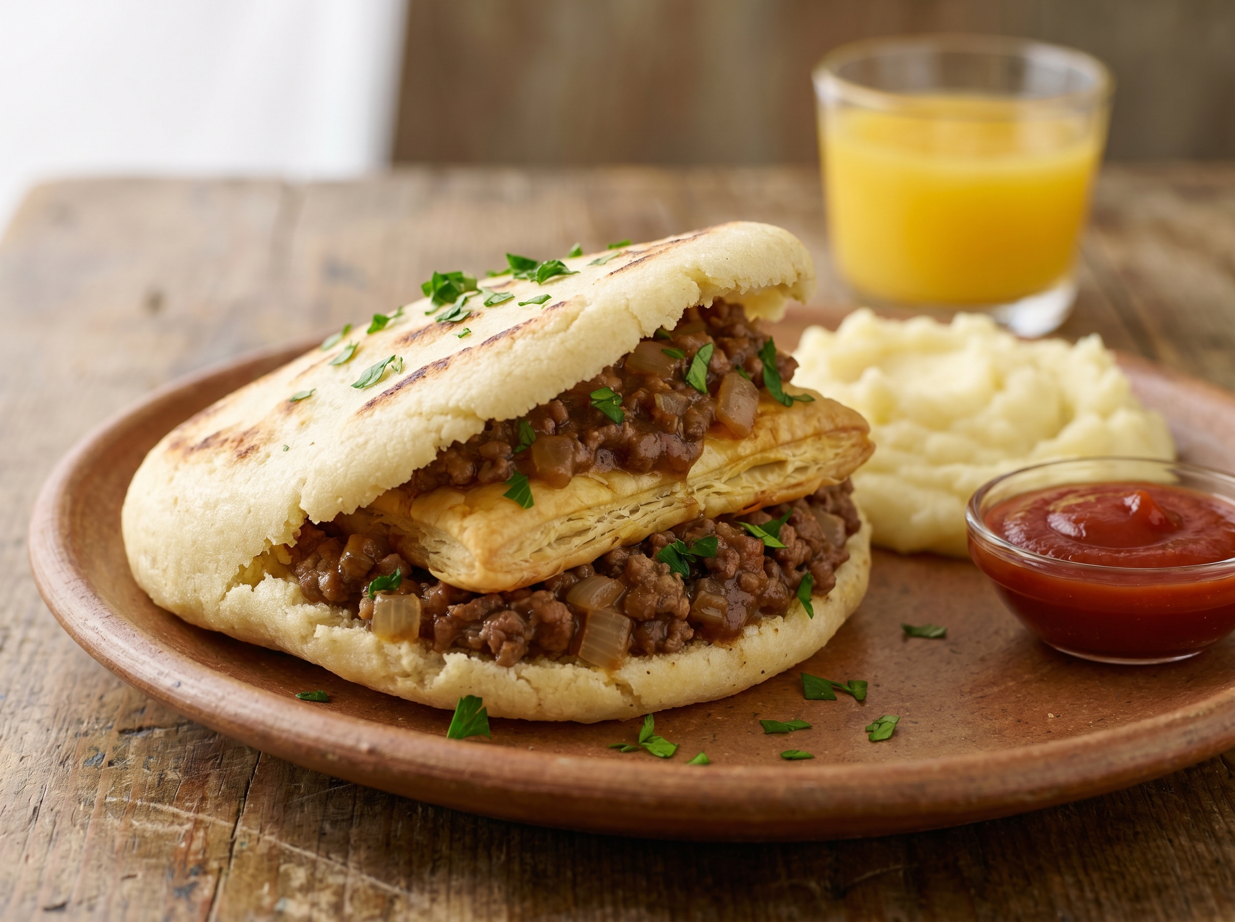 Arepa Rellena al Estilo de Castlemaine: Pastel de Carne Australiano