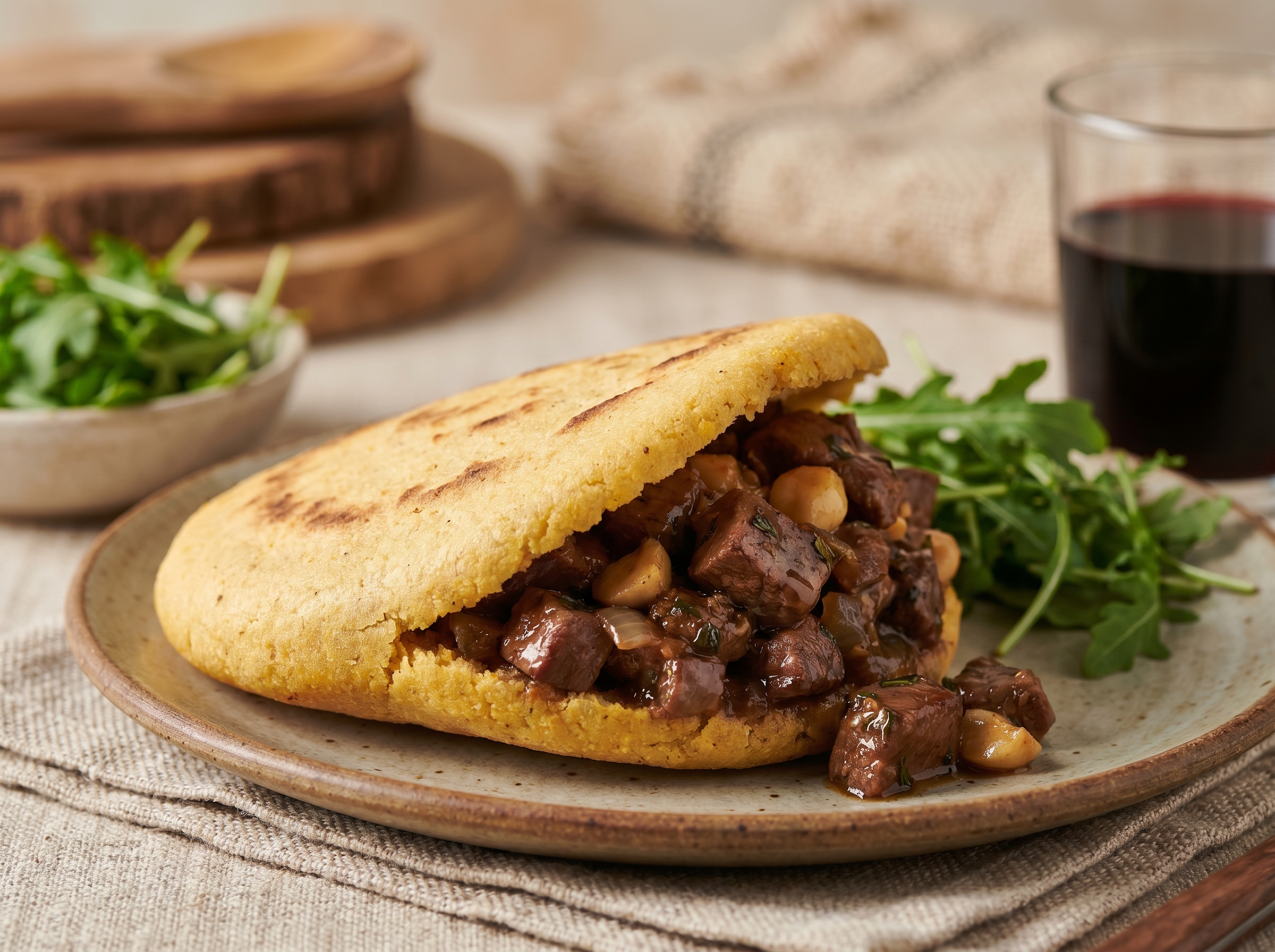 Arepa de Canguro y Macadamia al Estilo Charters Towers
