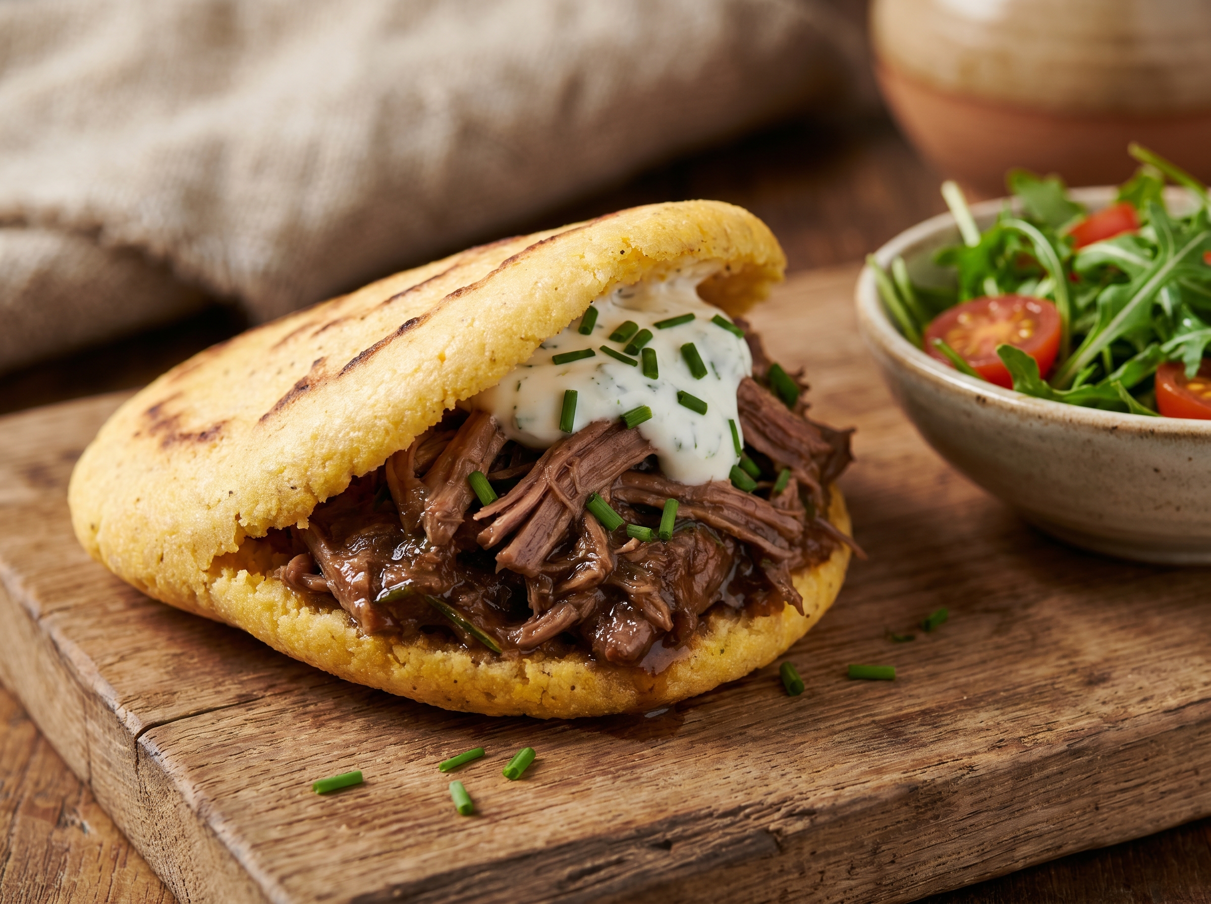 Arepa Australiana de Cordero al Romero