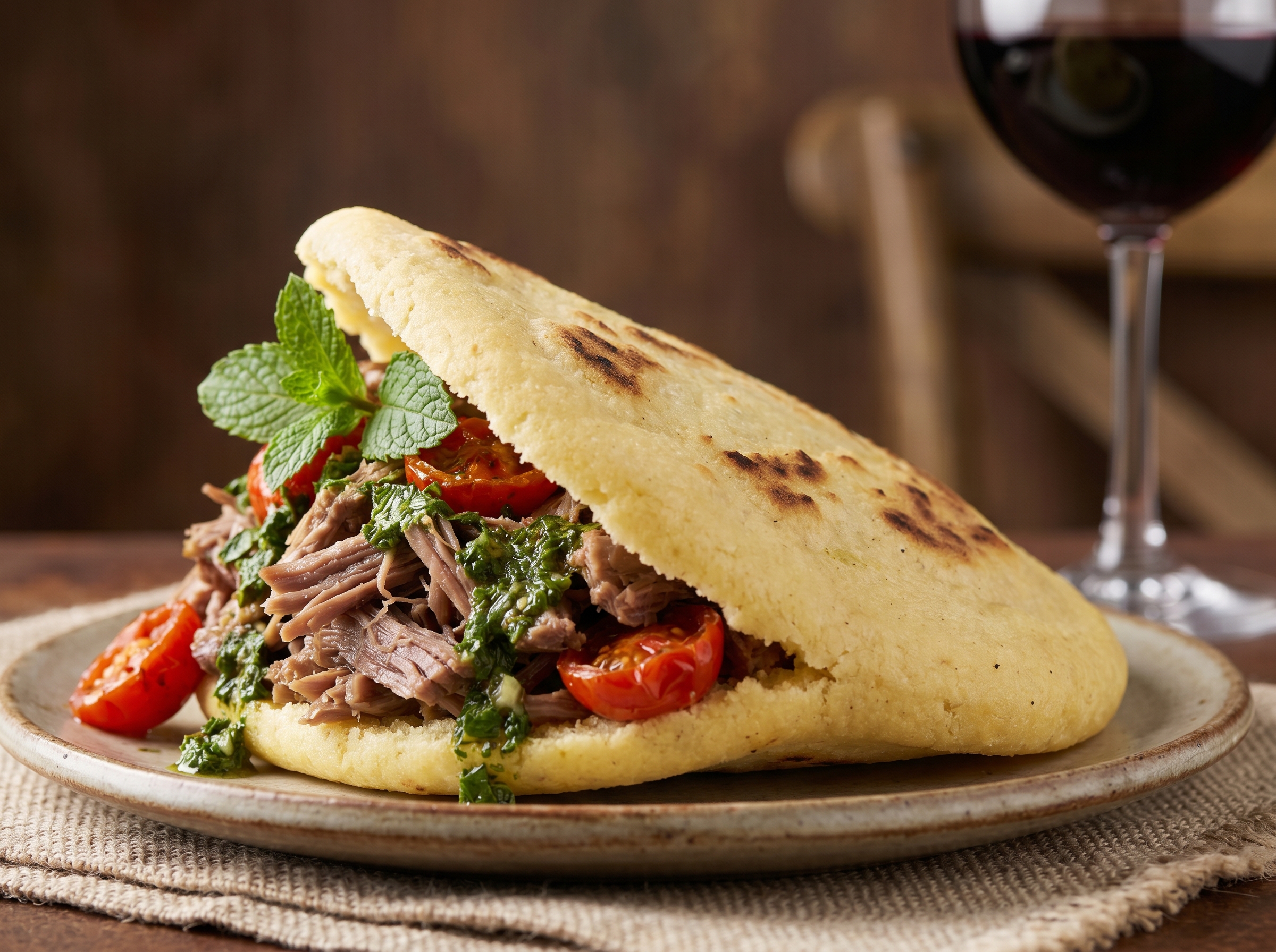 Arepa de Cordero Asado al Estilo Corowa