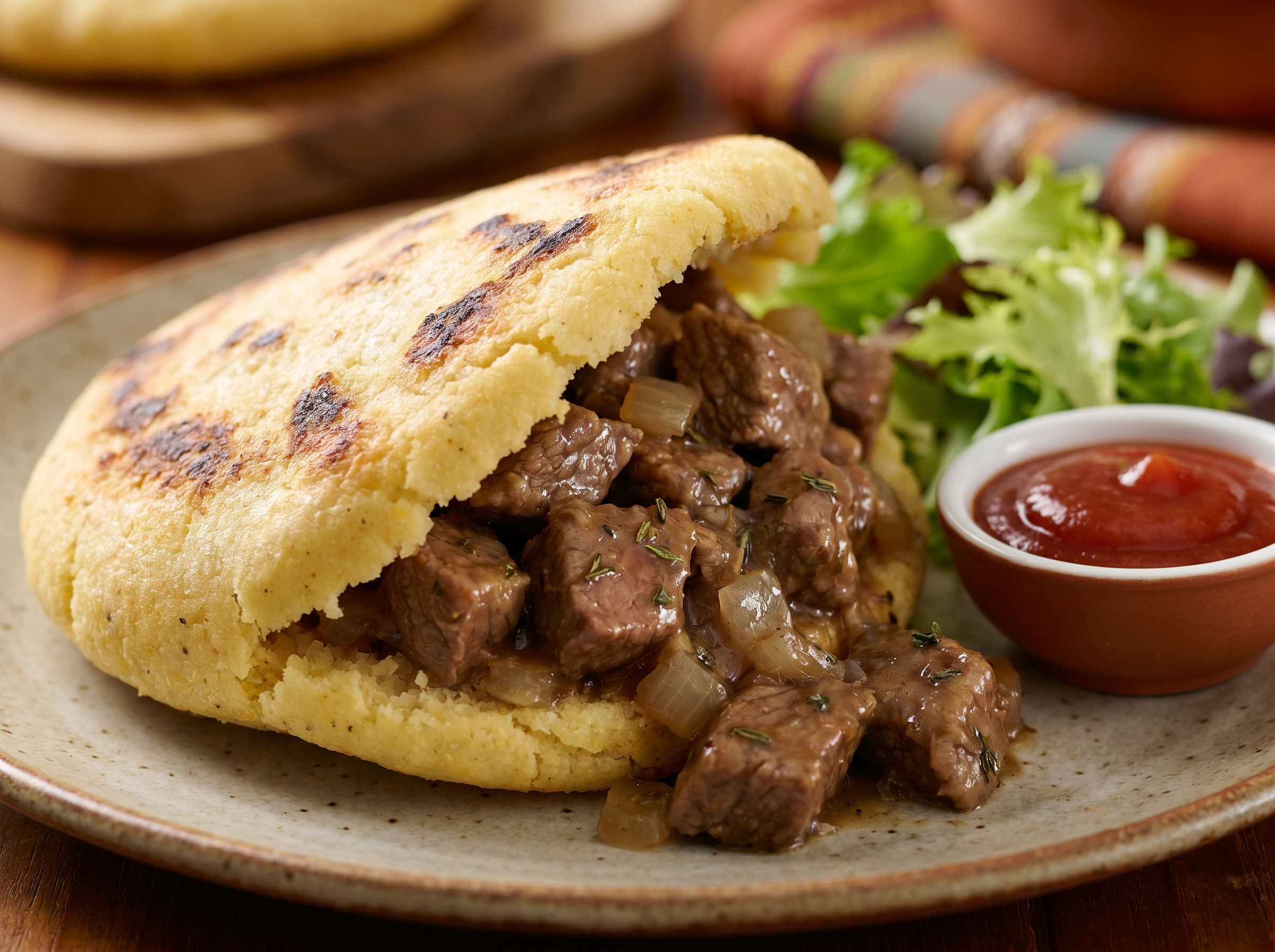 Meat Pie Arepa – Fusión Australiana