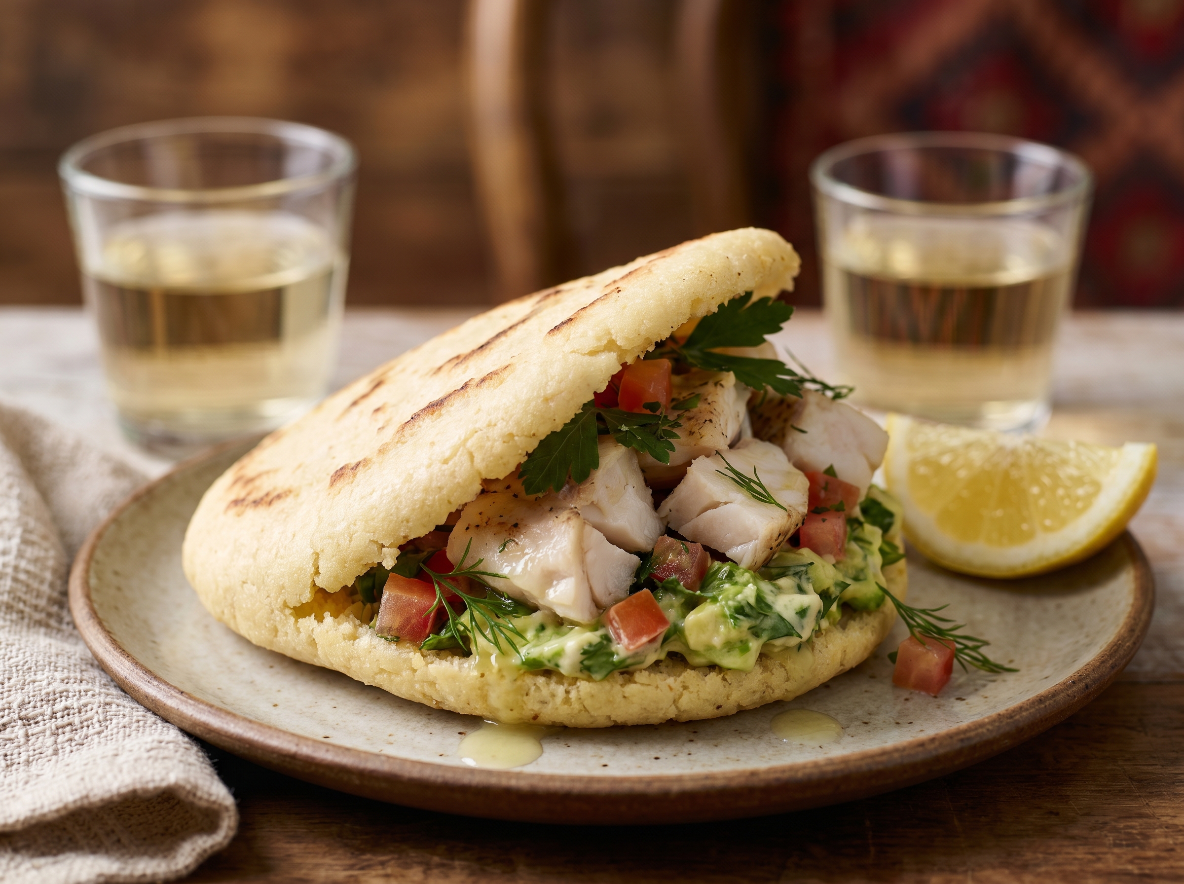 Arepa de Pescado del Río Murray (Murray River Cod Arepa)